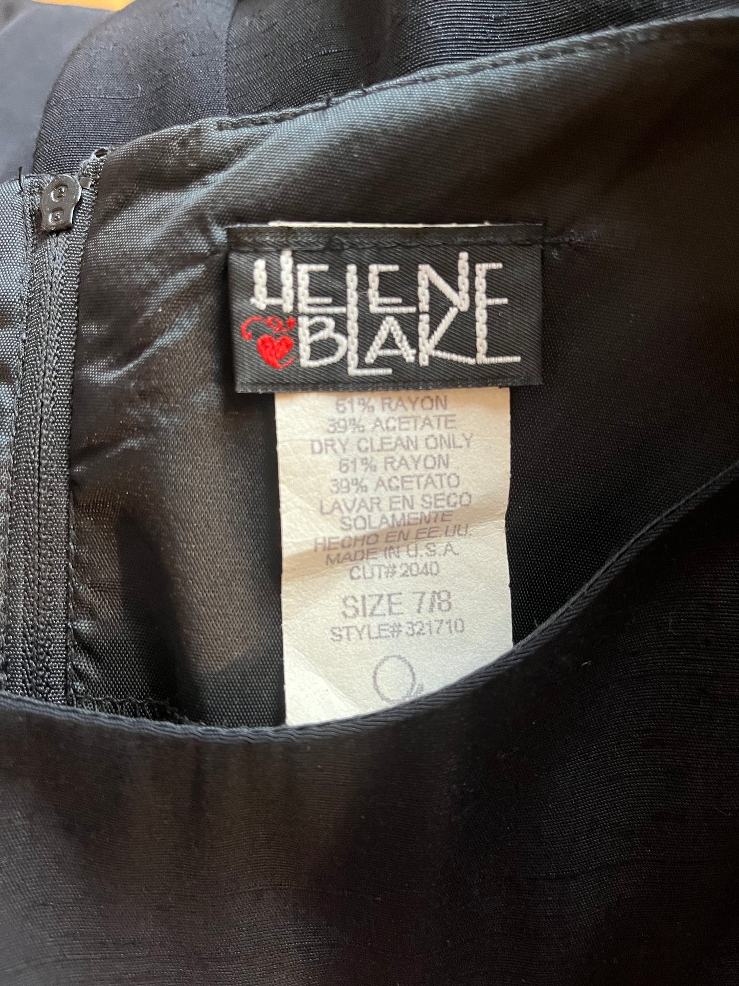 90s 'Helene Blake' Black Sleeveless Midi Dress / Medium