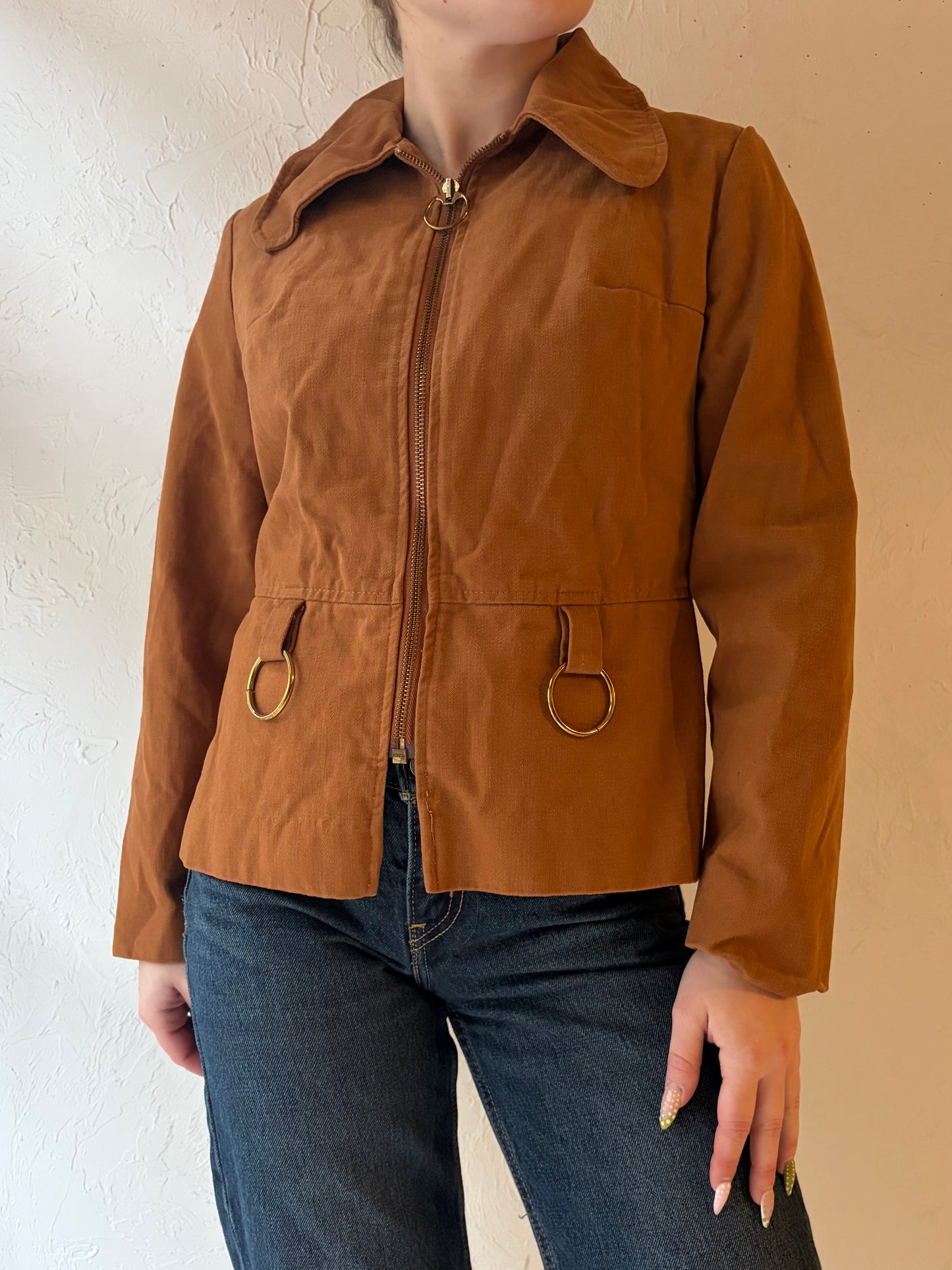 70s 'Nicolette' Tan Cotton Jacket / Small