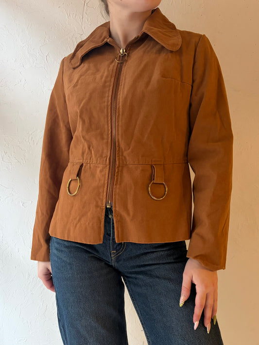 70s 'Nicolette' Tan Cotton Jacket / Small