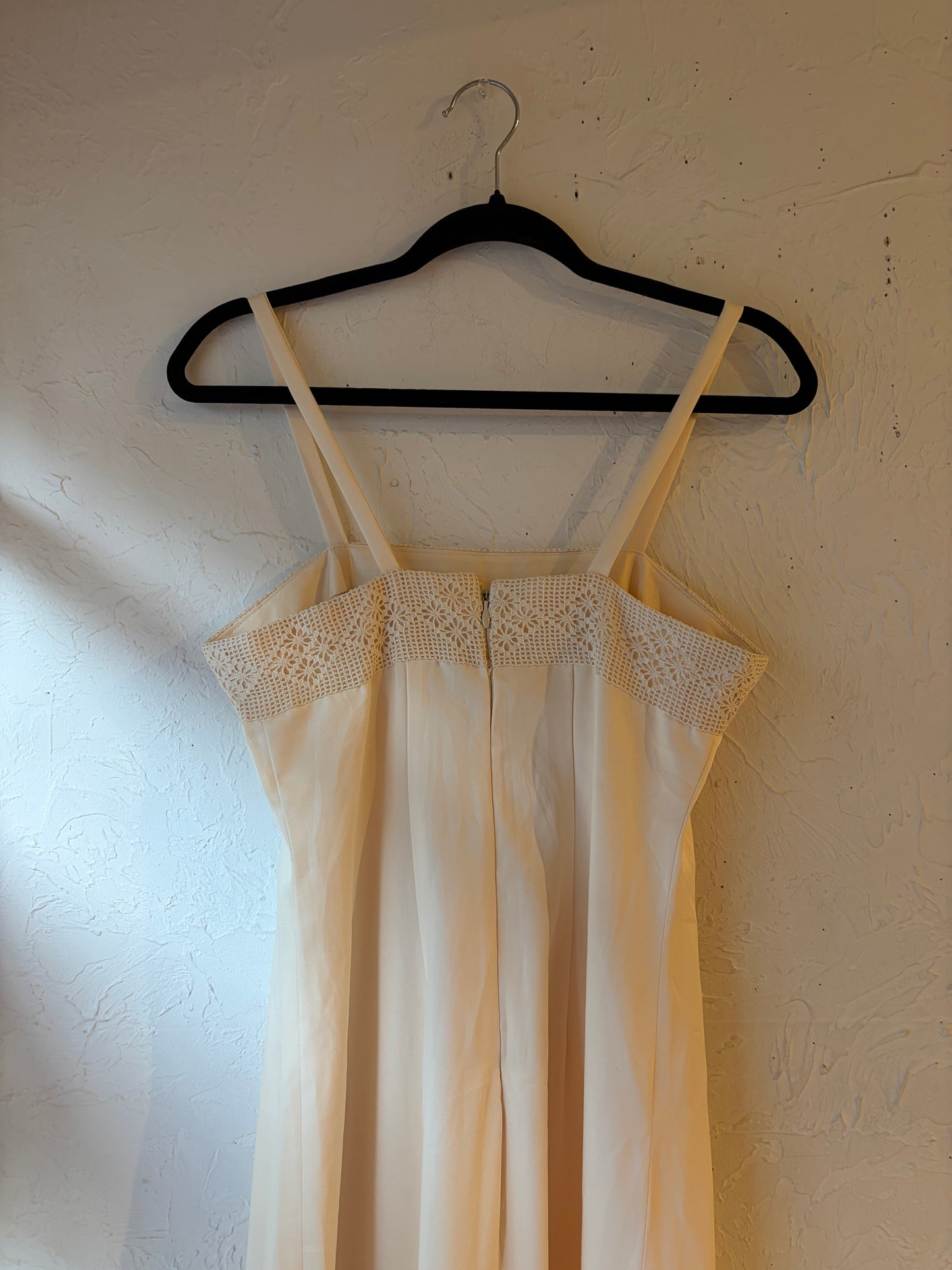Vintage Handmade Cream Maxi Dress / Small