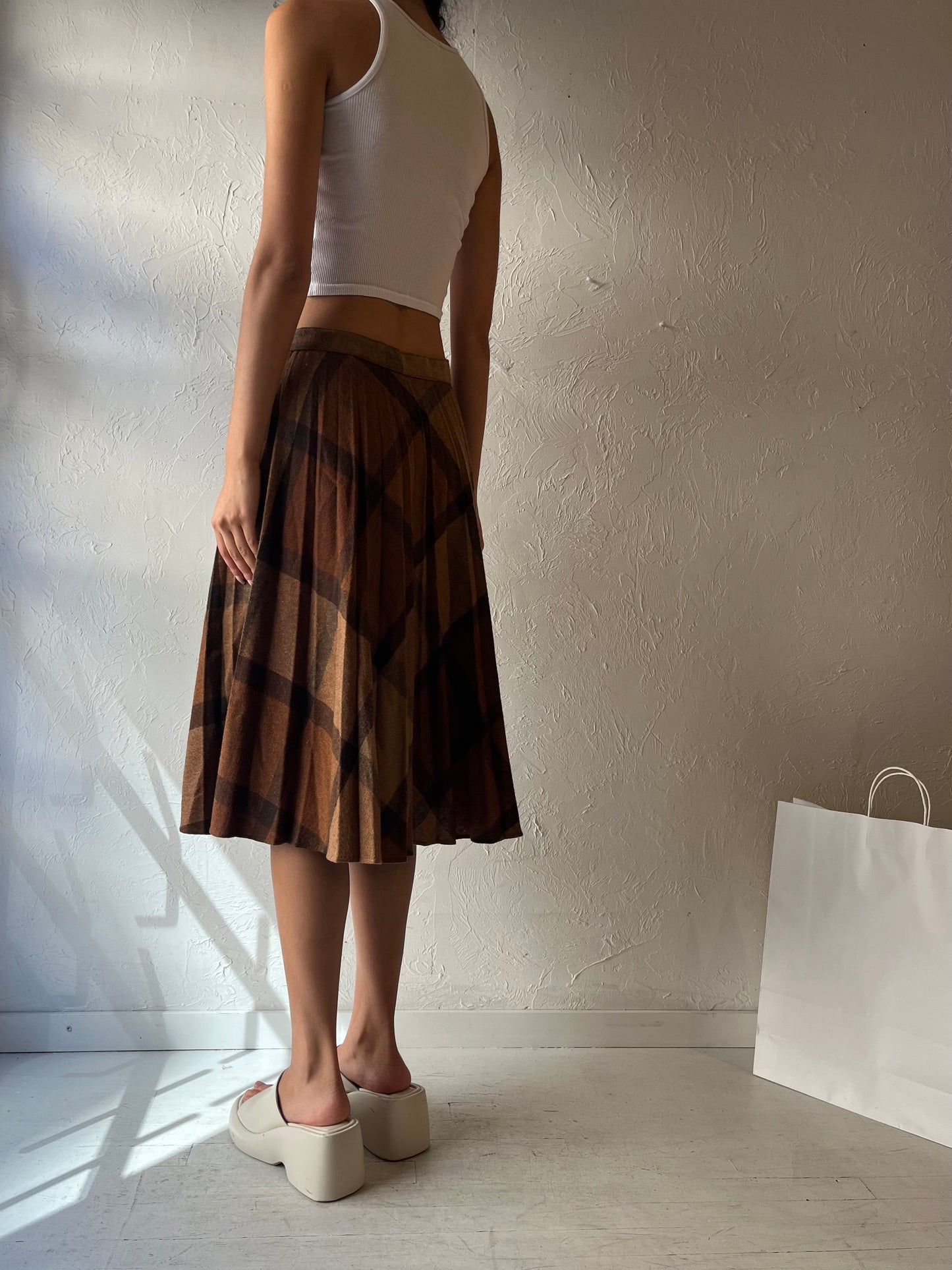 70s Knit Midi Skirt / Union Made / Medium