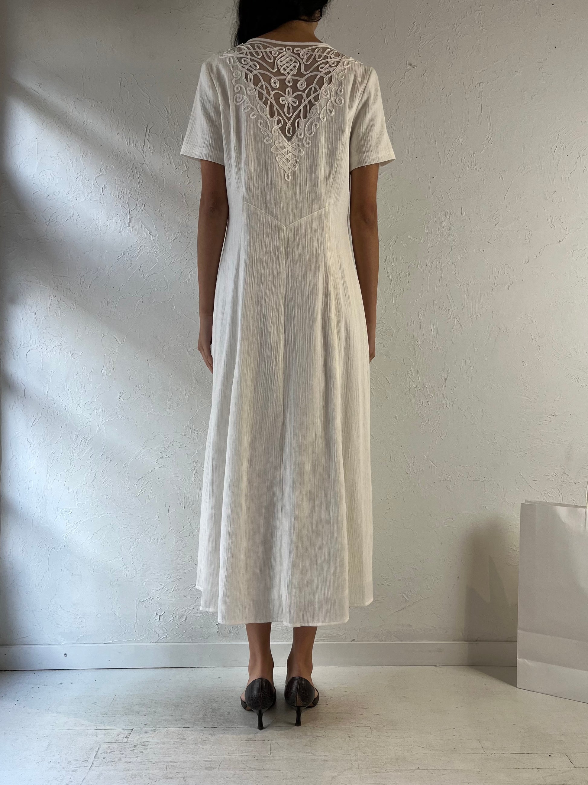 Vintage Y2K 'Together' White Midi Dress / Large