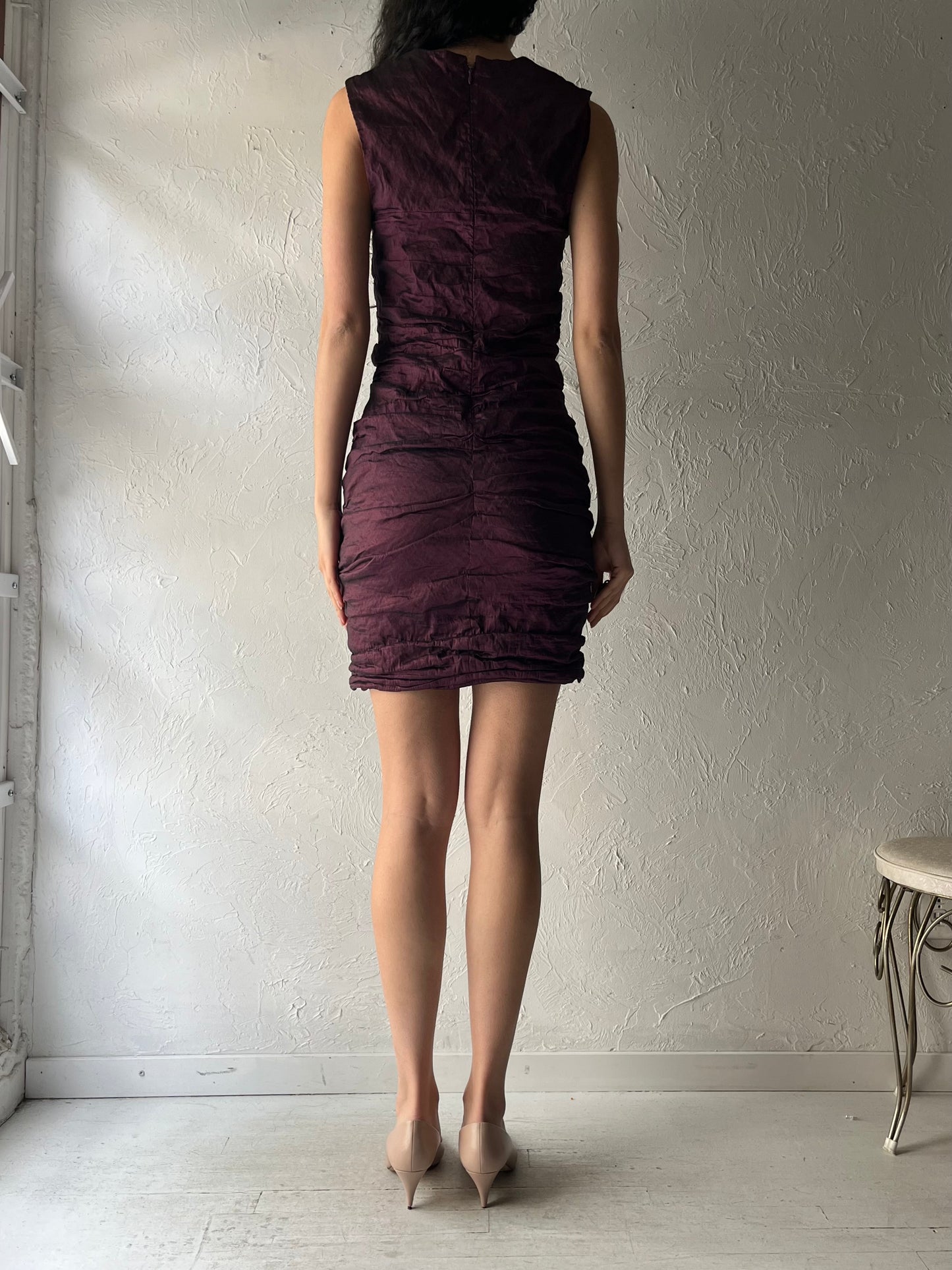 Y2k 'Le Chateau' Purple Mini Bodycon Dress / XL