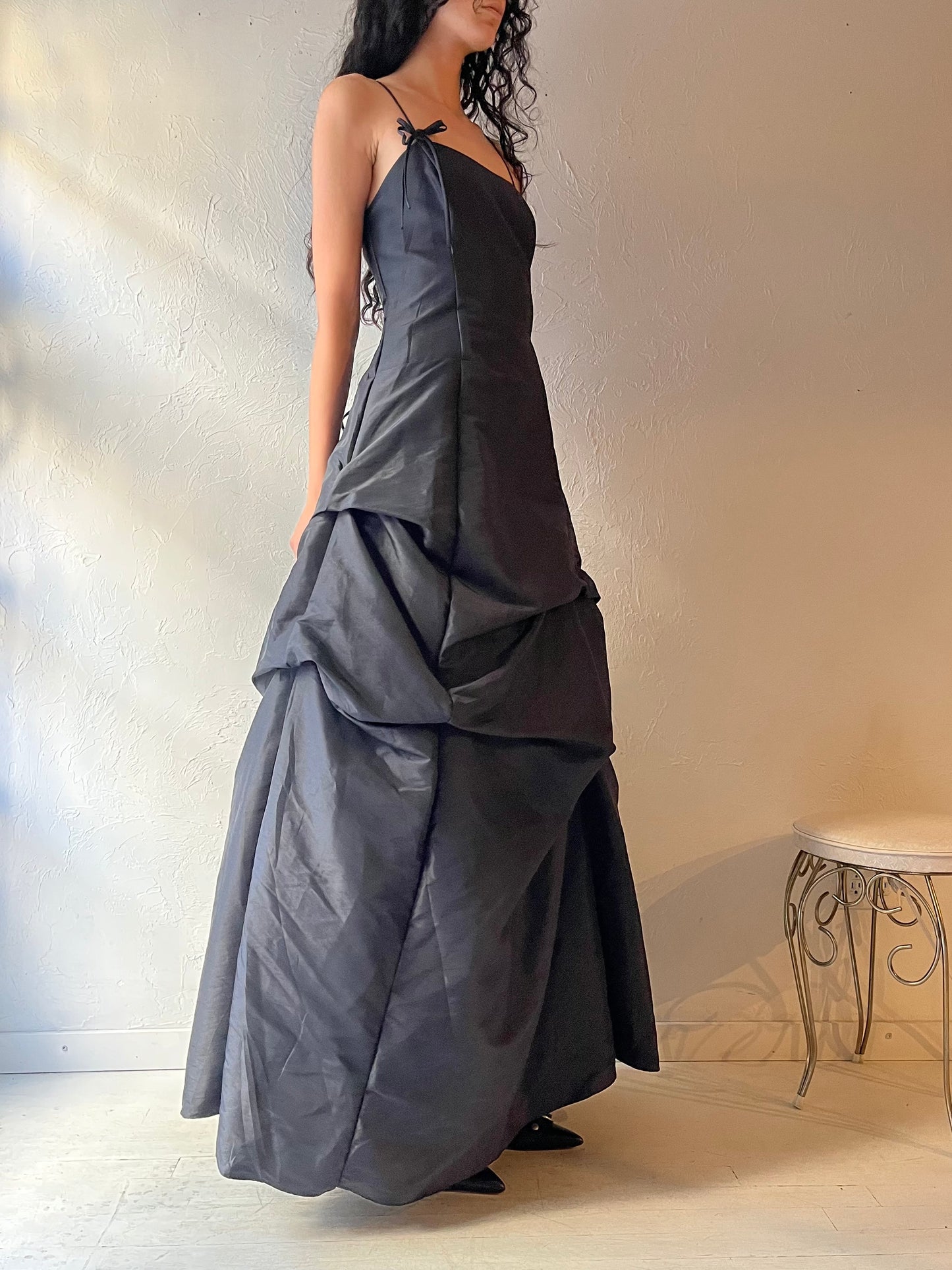 Y2k 'Go Jane' Black Formal Maxi Dress / Medium