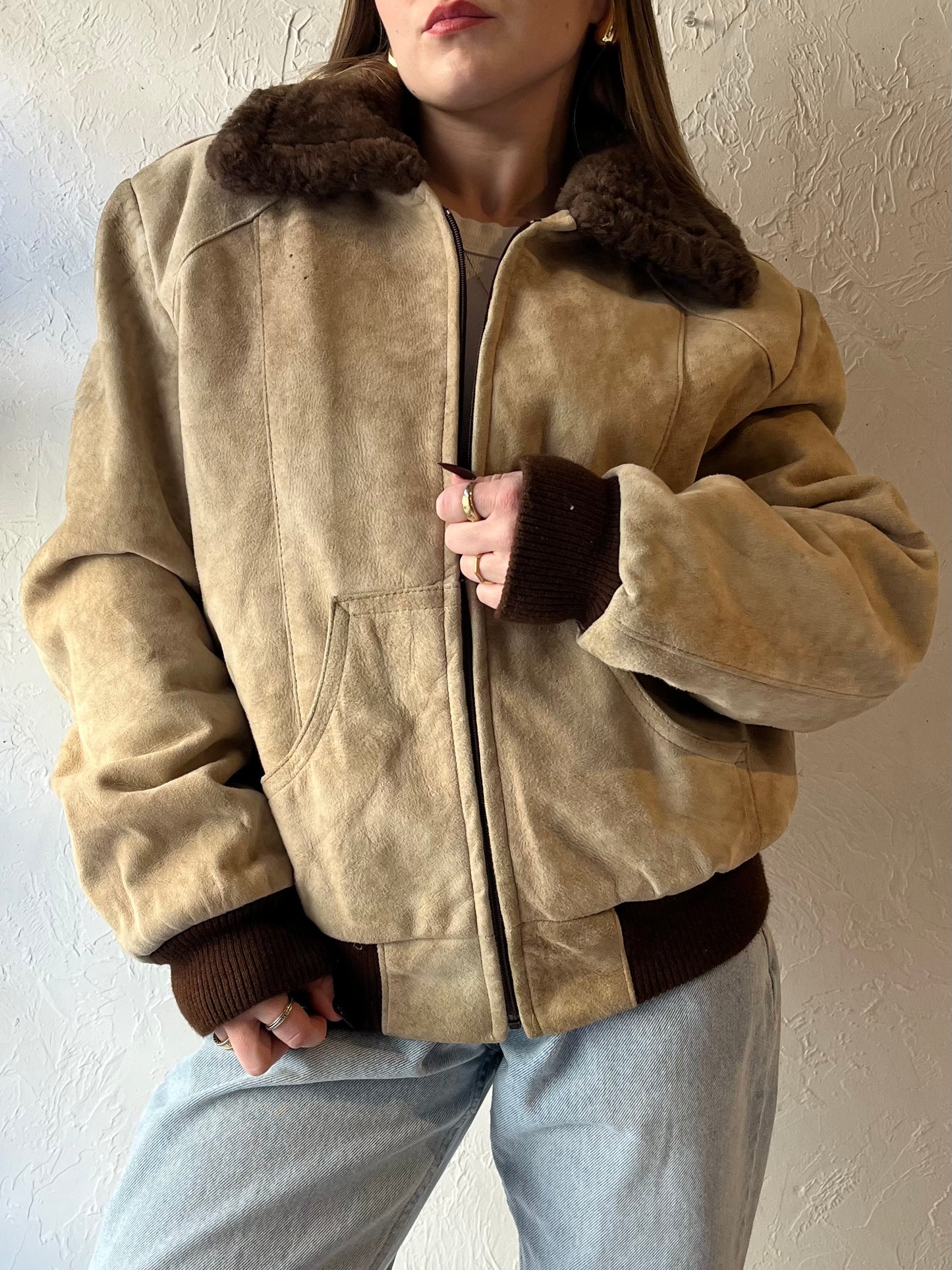 80s ‘Sears’ Suede Bomber Jacket / Medium