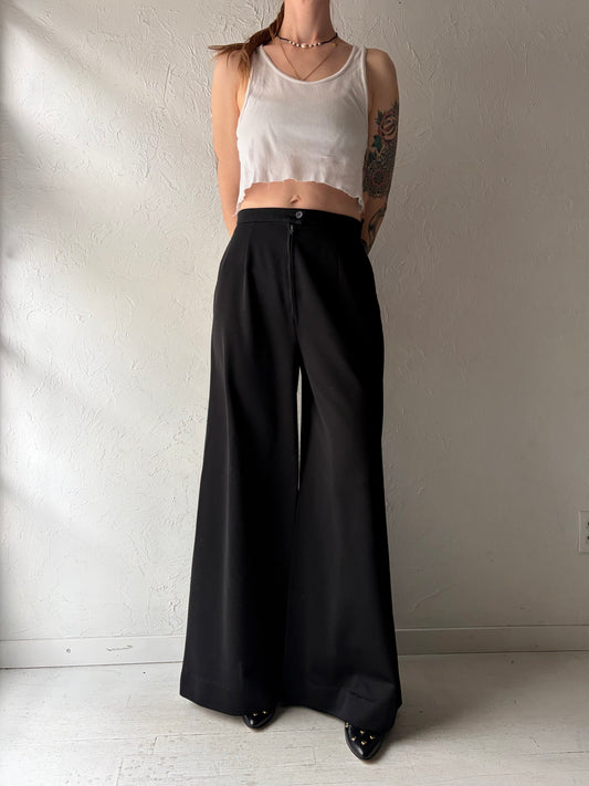 70s Black Bell Bottoms / Medium