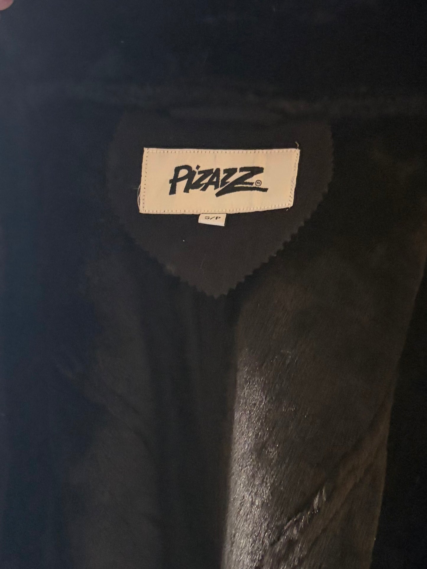 Vintage 'Pizazz' Black Micro Suede Coat / Small