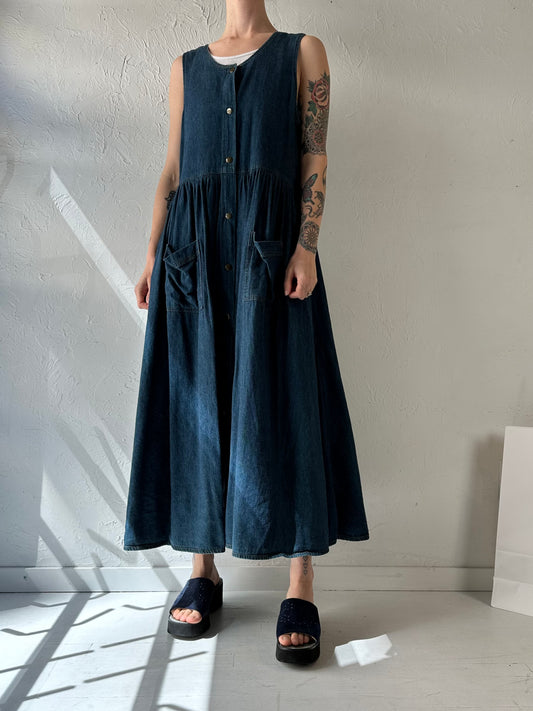 90s 'Moda Intl' Denim Dress / Medium