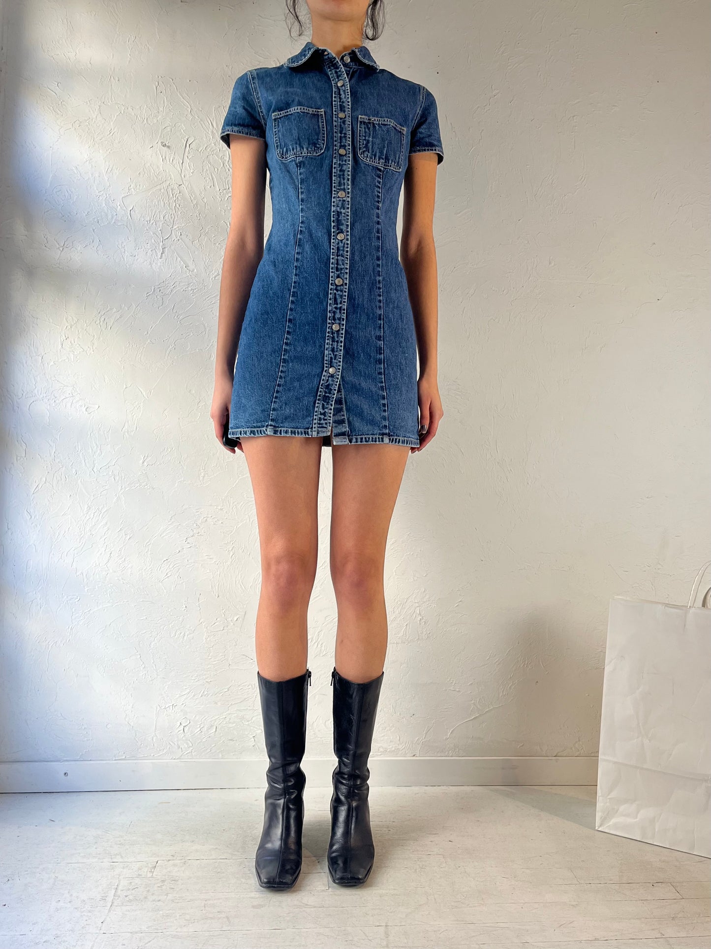 90s ‘Gap’ Denim Mini Dress / Small