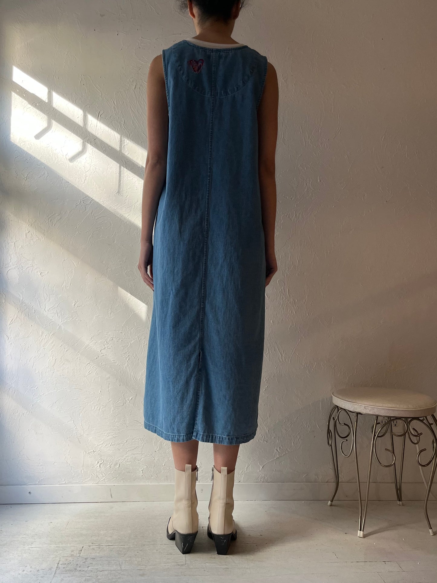Y2k 'Christopher & Banks' Denim Midi Dress / XL