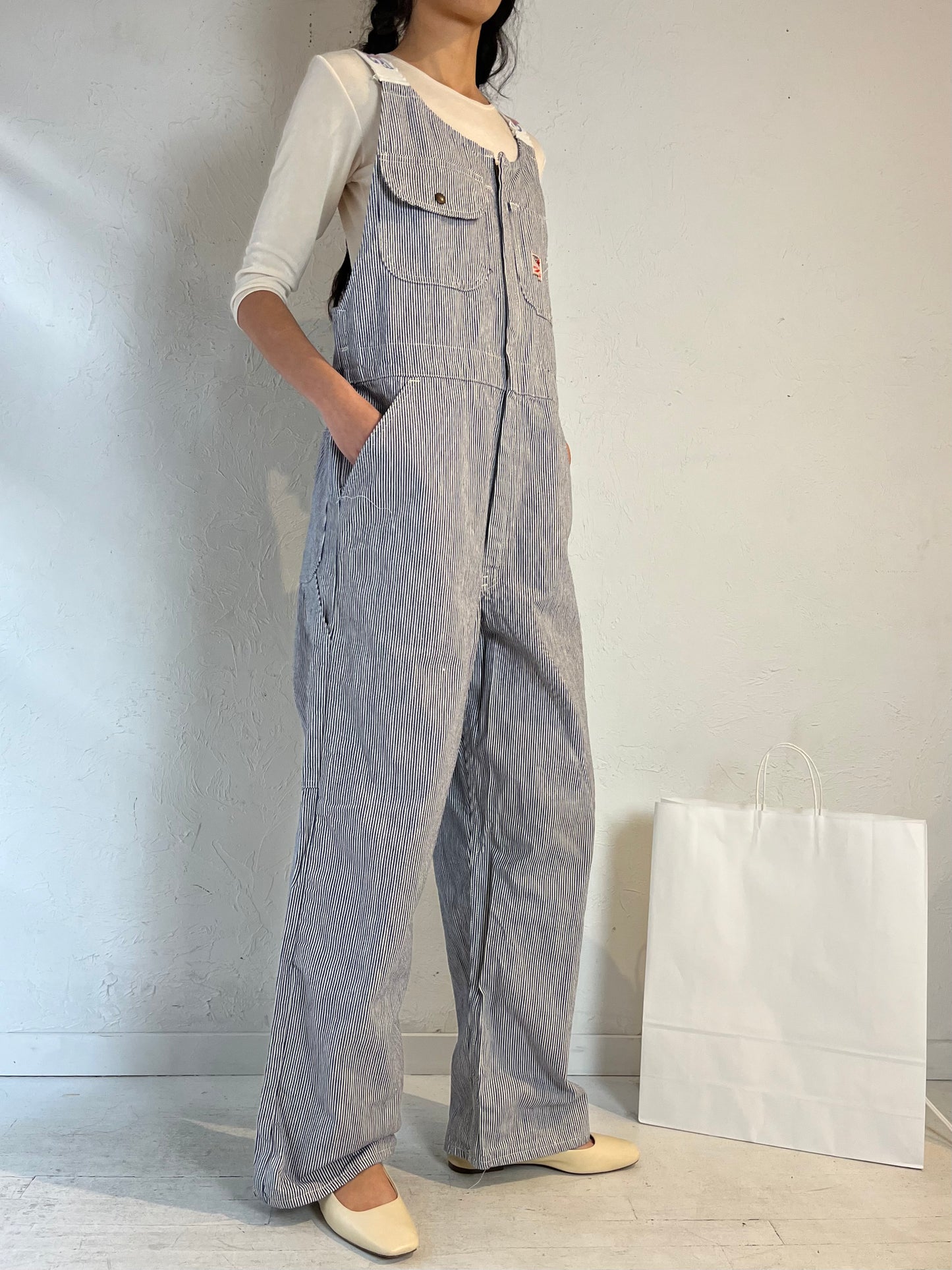 70s / 80s ‘GWG’ Pinstripe Overalls / Union Made in Canada / Medium