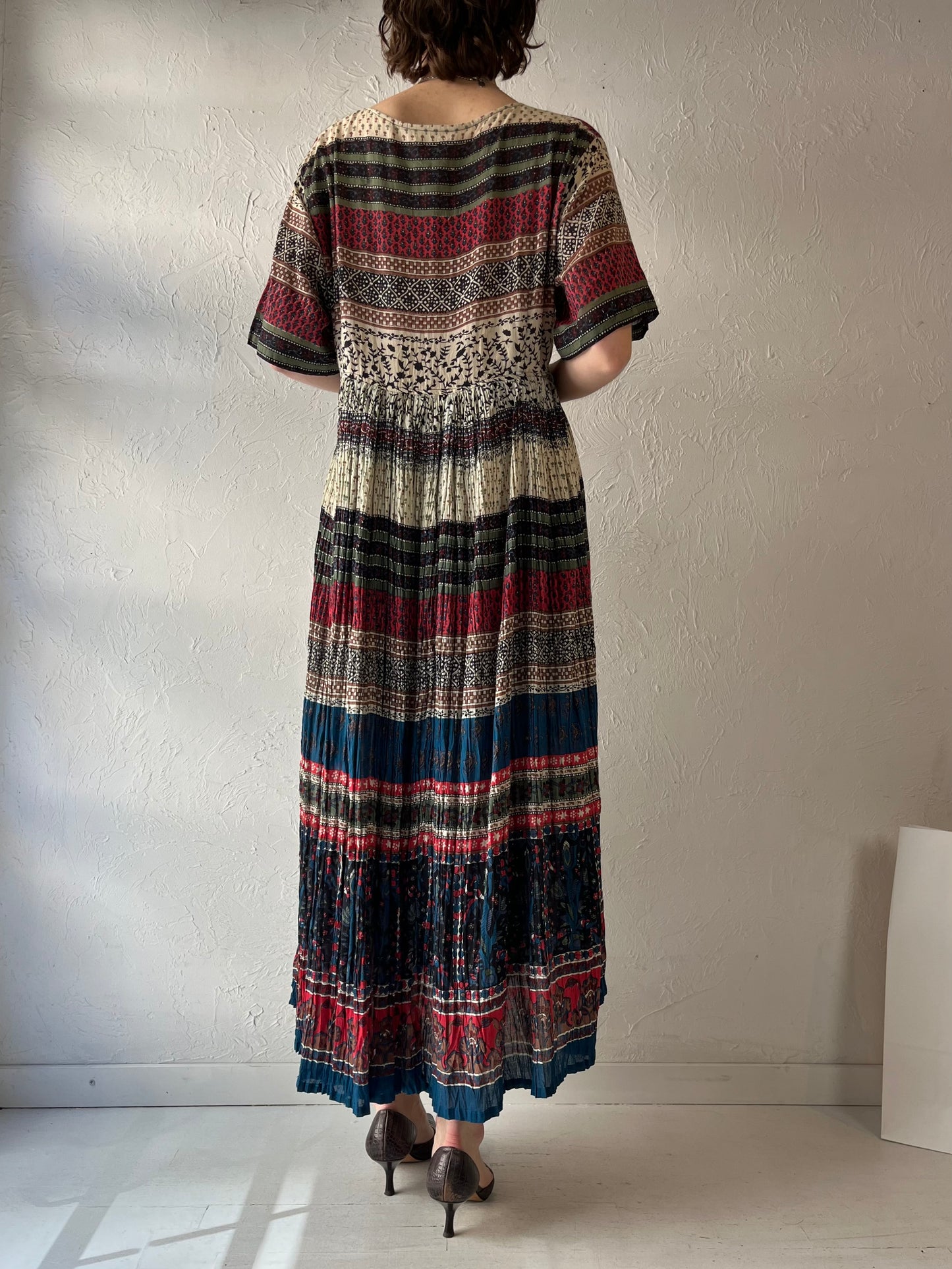 90s 'Erika Taylor' Cotton Maxi Dress / Medium