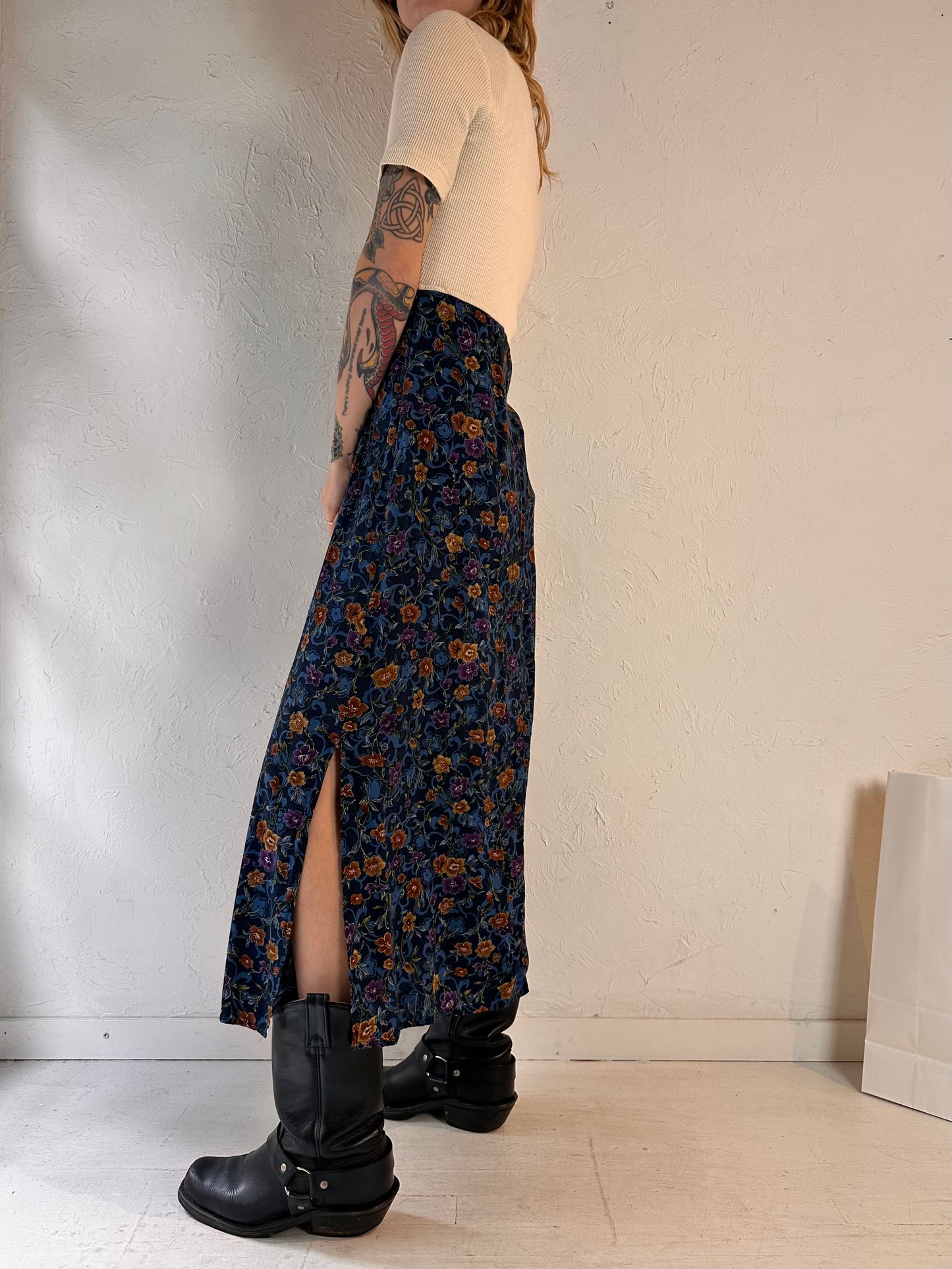 90s 'Studio Ease' Floral Dress / Small