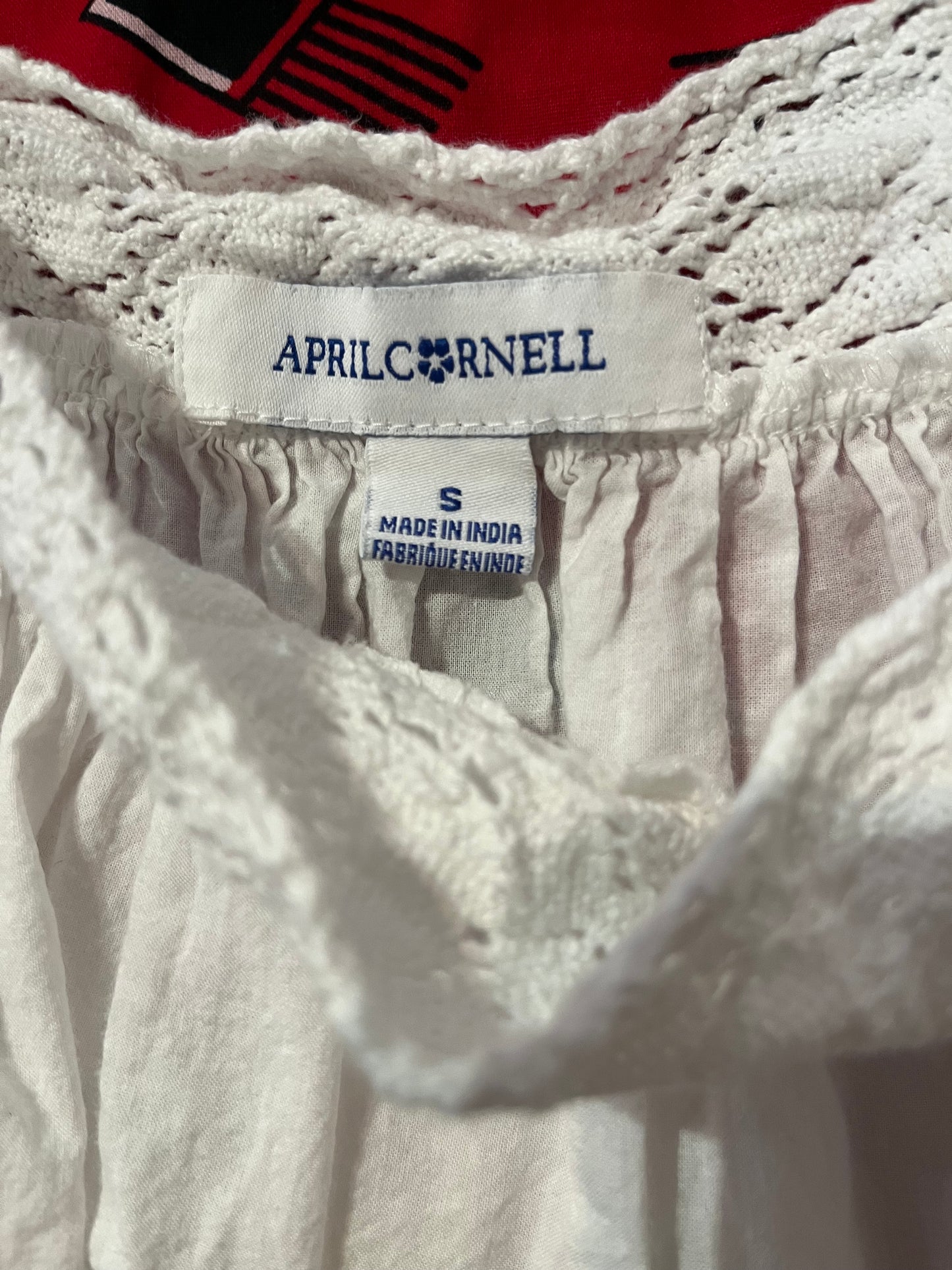 Y2k 'April Cornell' White Cotton Cottage Core Mini Dress / Small