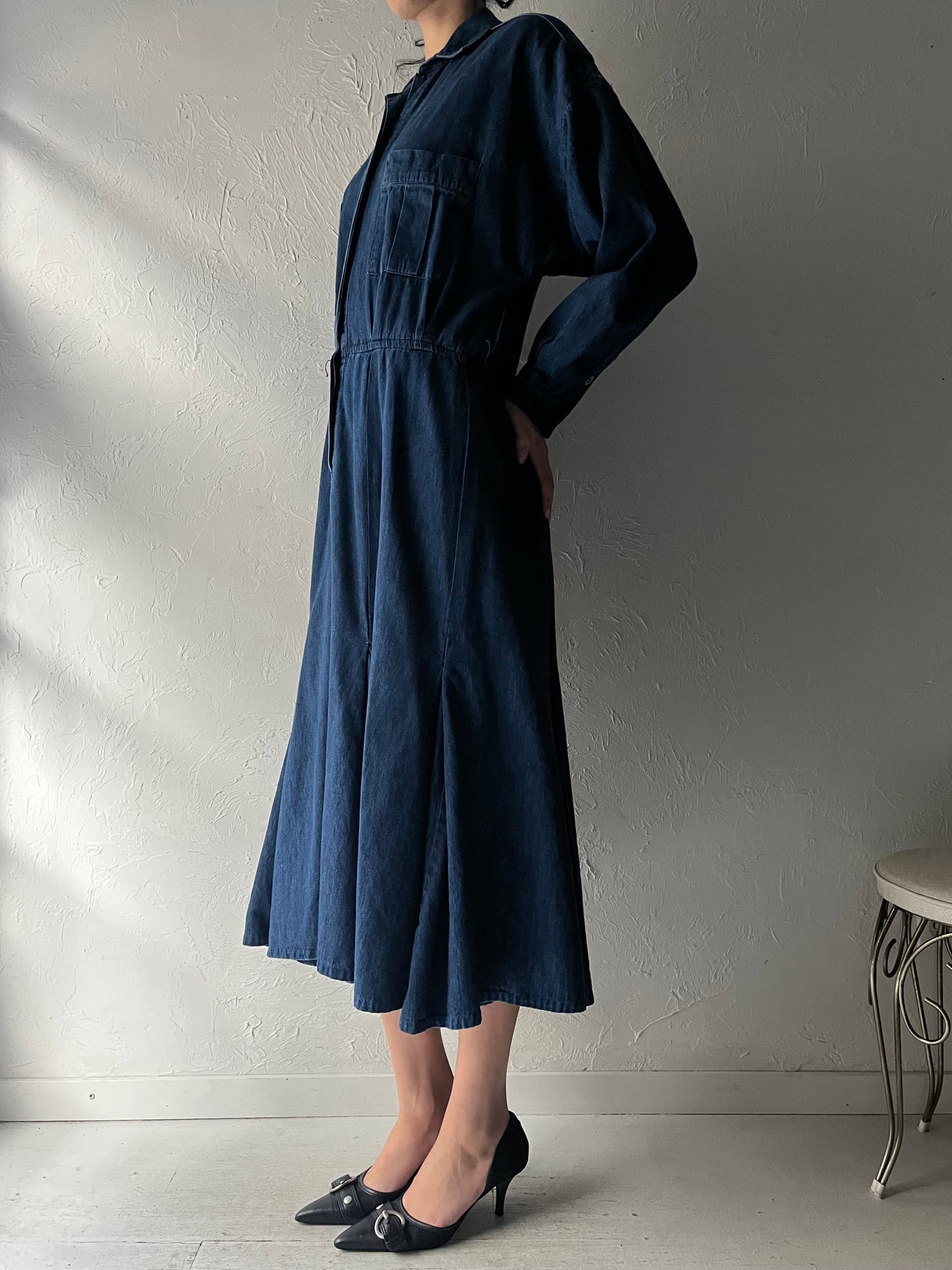 90s 'Liz Claiborne' Denim Dress / Large