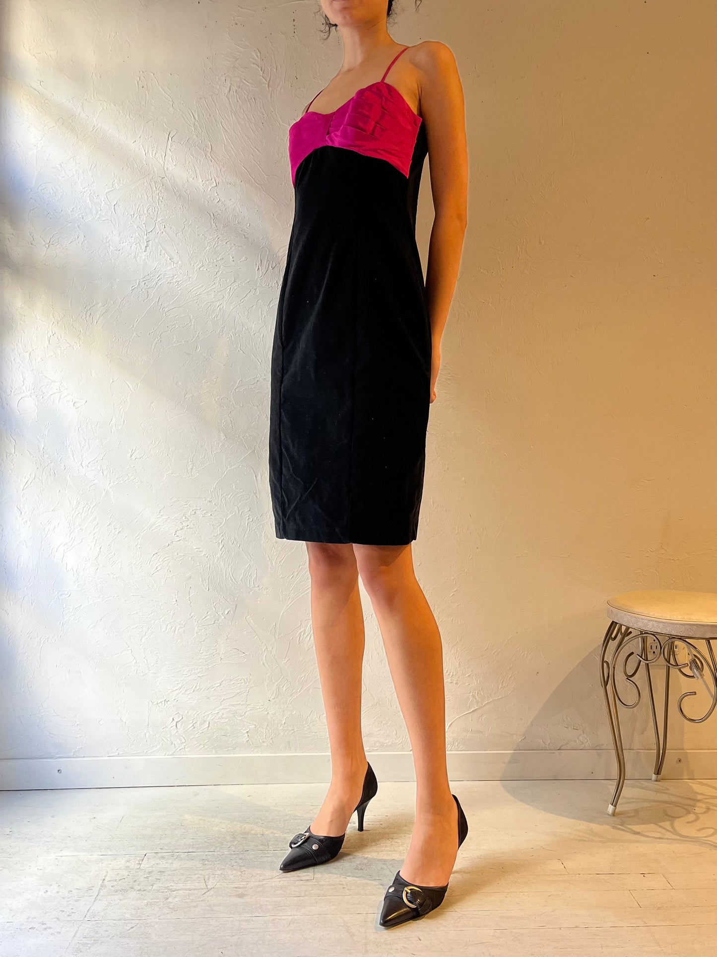 90s Velvet Mini Dress / Small