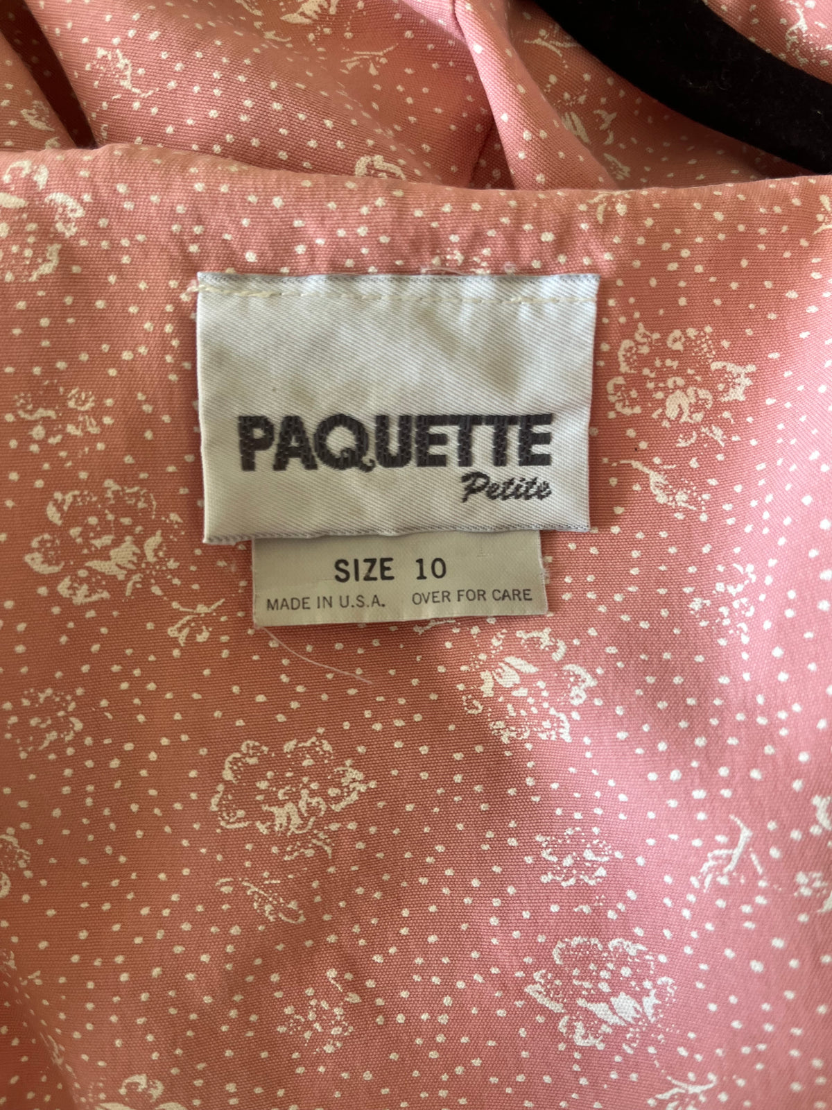 90s 'Paquette' Pink Collared Button Up Retro Dress / Medium