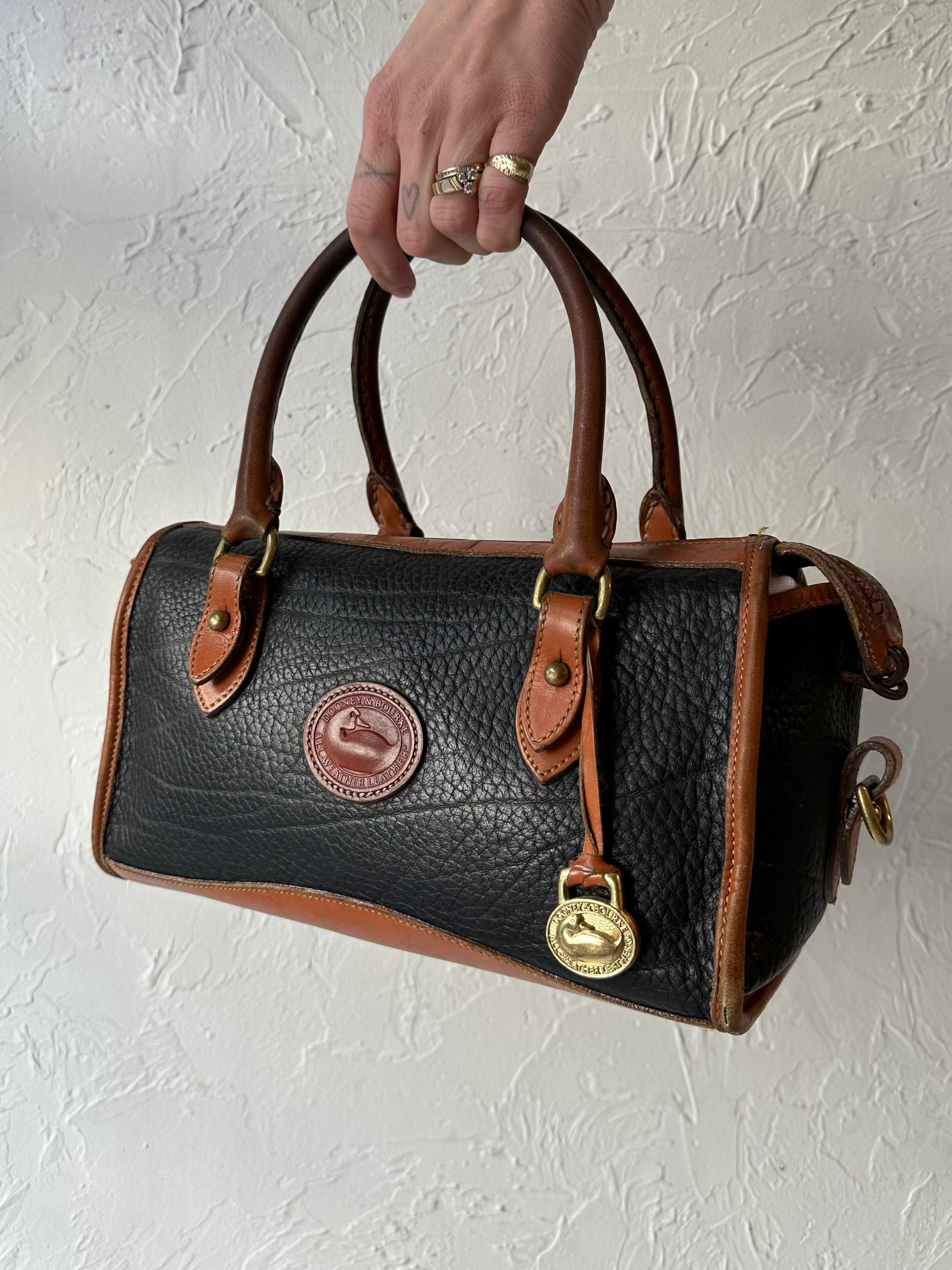 Vintage 90s ‘Dooney & Bourke’ Black and Tan Mini Bag