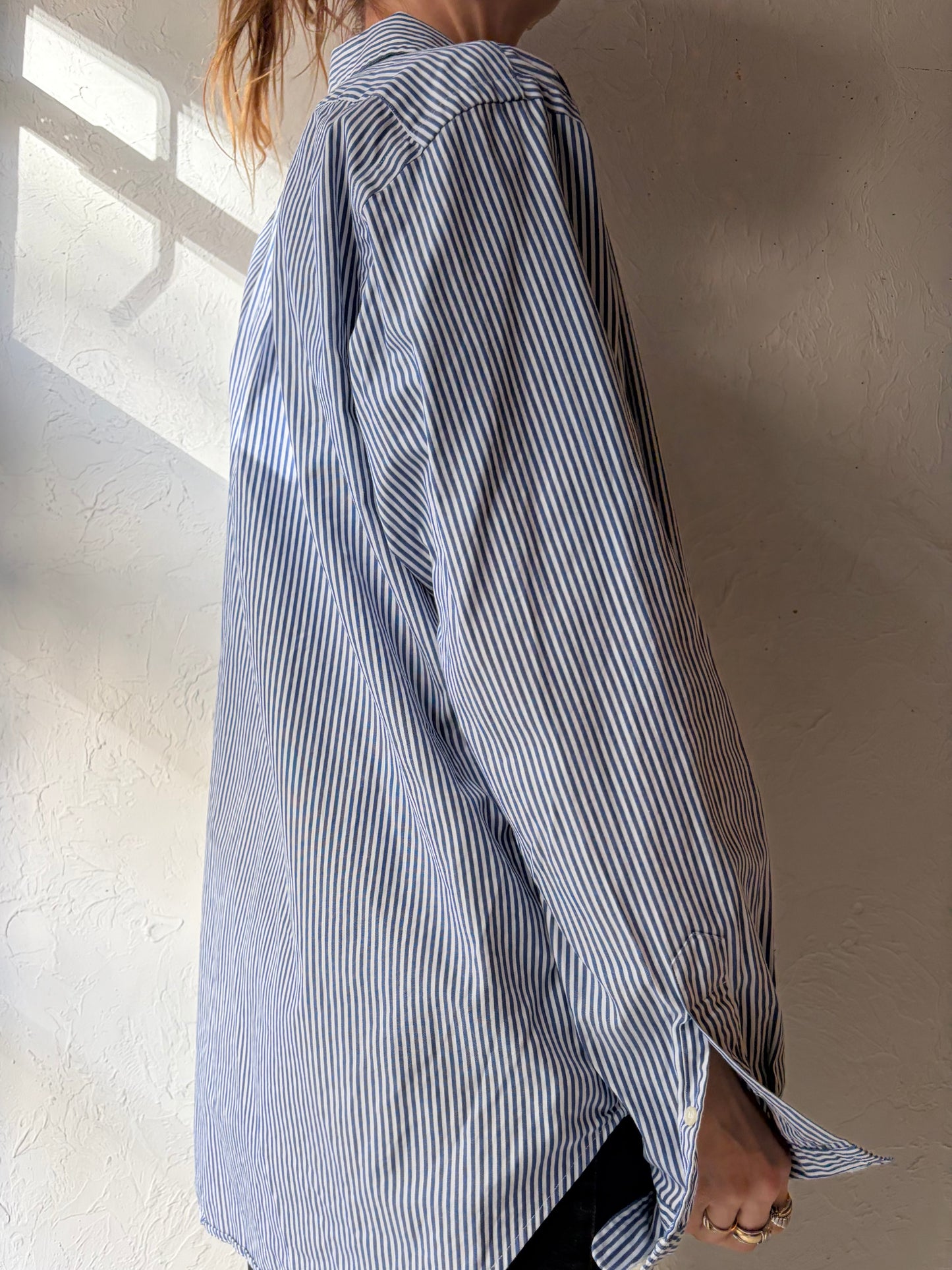 Y2k 'Ralph Lauren' Striped Button Up Shirt / Large