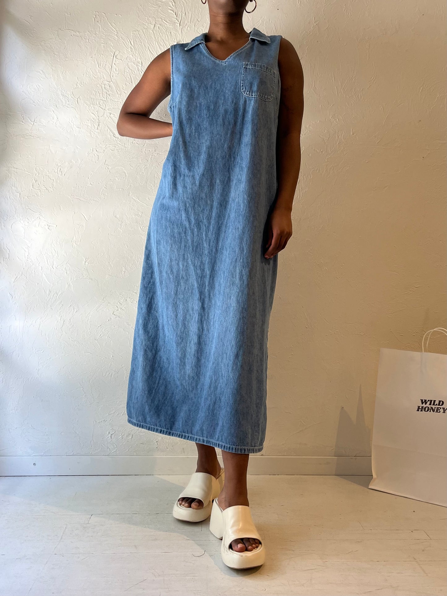 Y2k 'Faded Glory' Denim Maxi Dress / XL