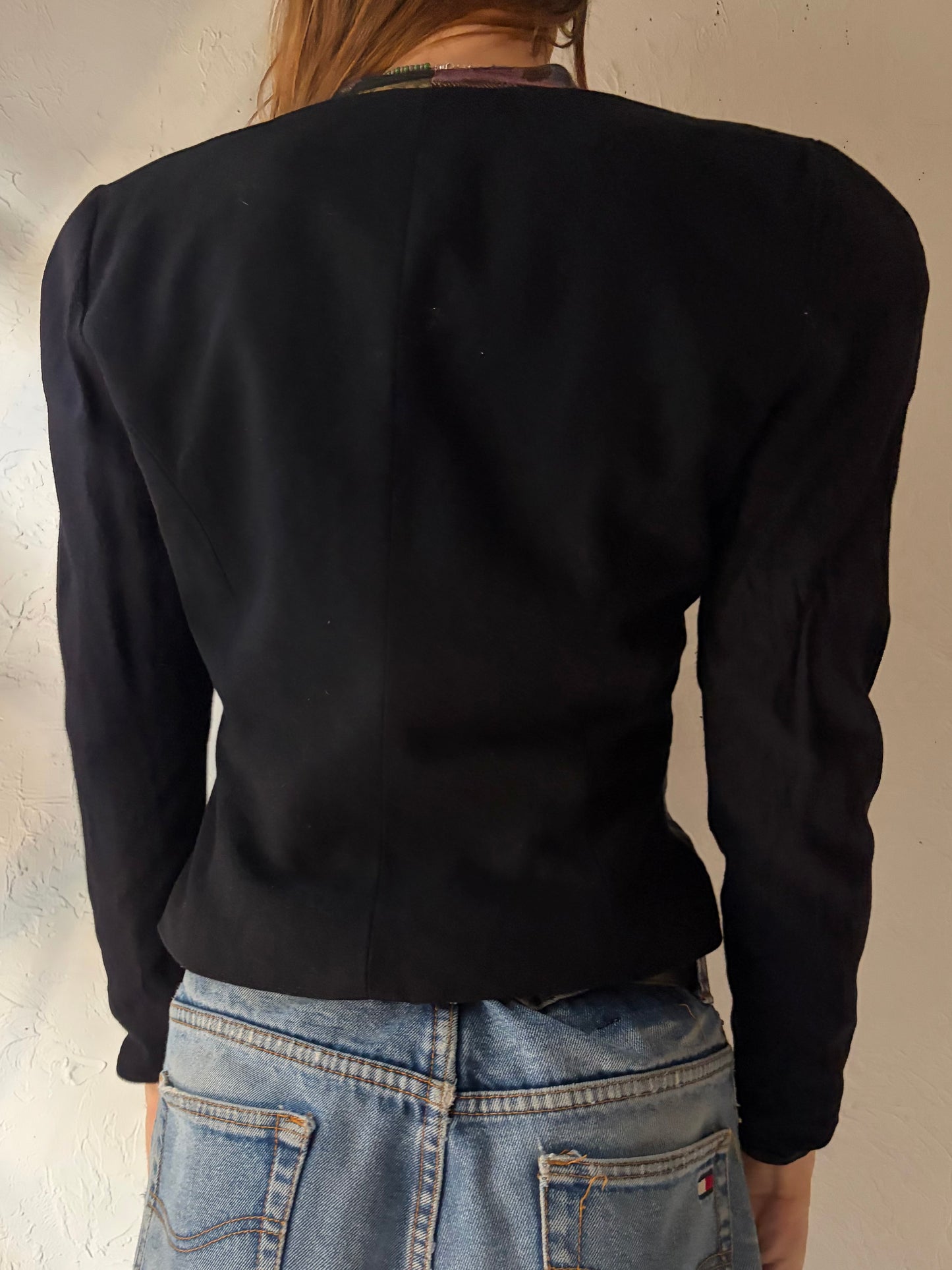 80s 'Joan Sparks' Floral Tapestry Jacket / Small - Medium