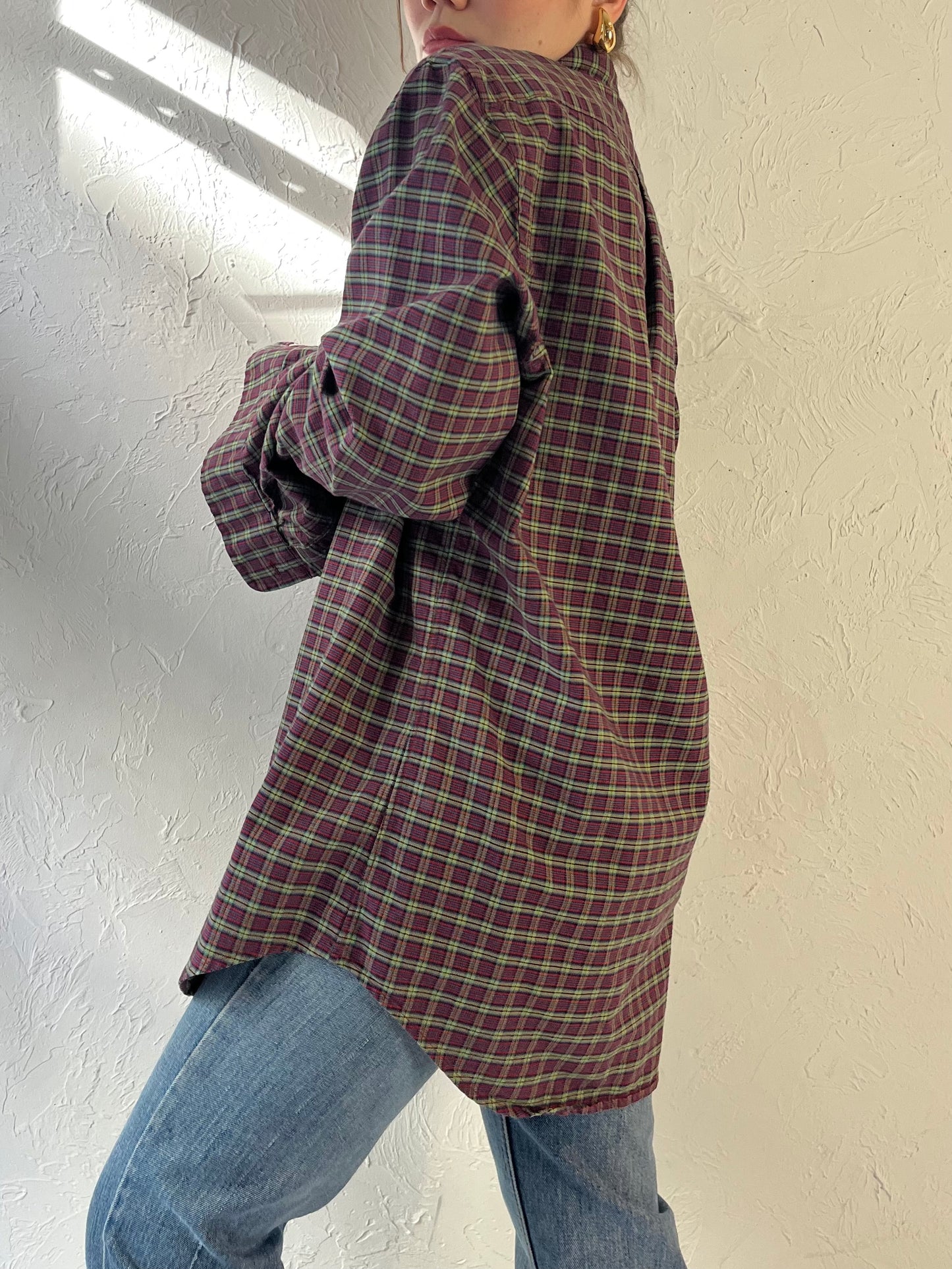 Y2k 'Ralph Lauren' Plaid Button Up Cotton Shirt / Medium