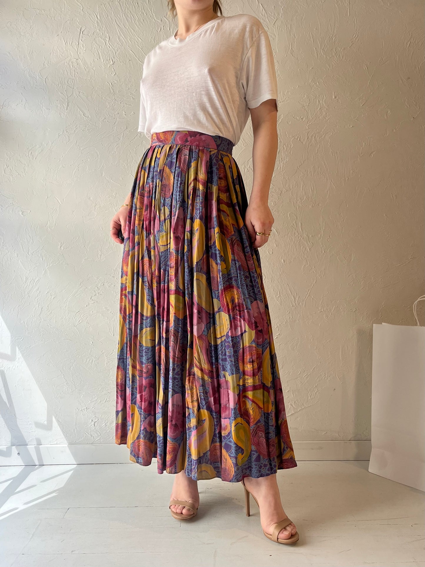 90s 'Regalia' Pleated Skirt / Small