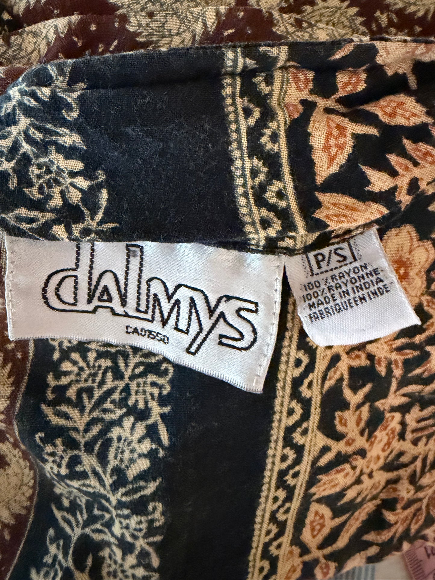 90s 'Dalmys' Rayon Wrap Skirt / Small