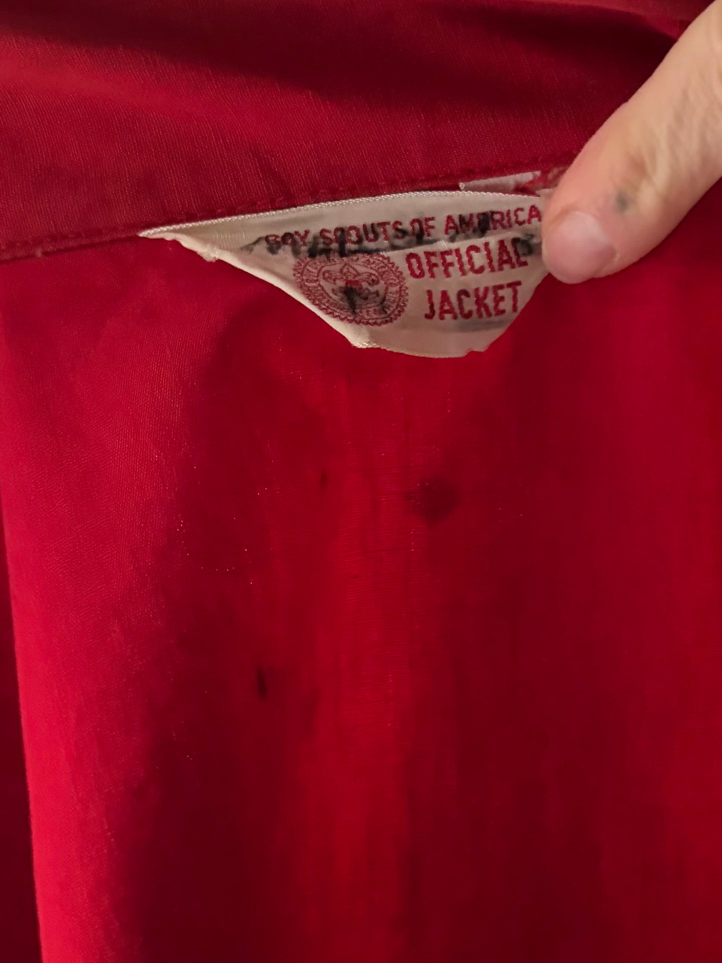 60s 'Boy Scouts of American' Red Zip Up Jacket / Small