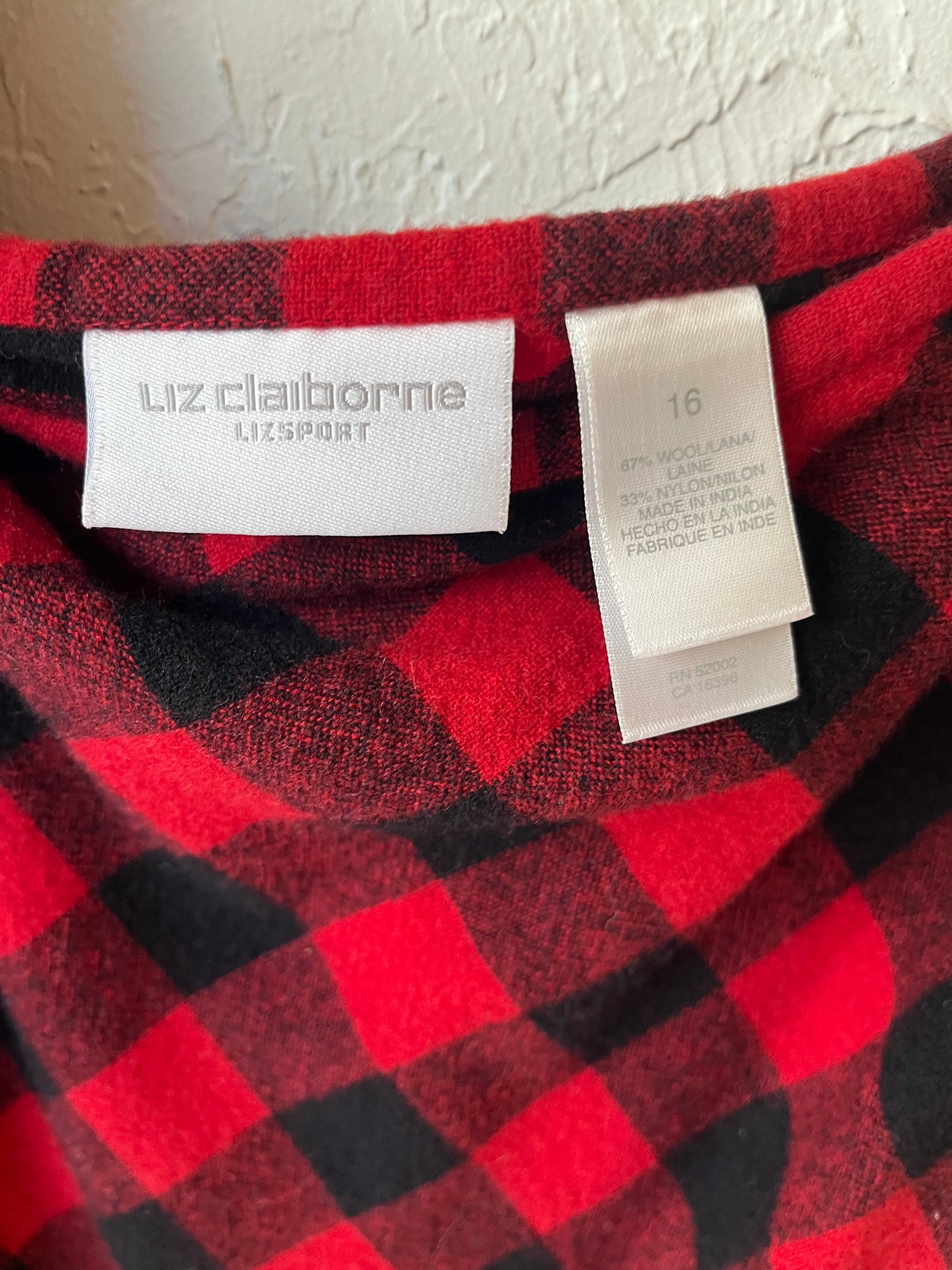 Y2k 'Liz Claiborne' Red Plaid Cottagecore Maxi Fall Skirt / Large