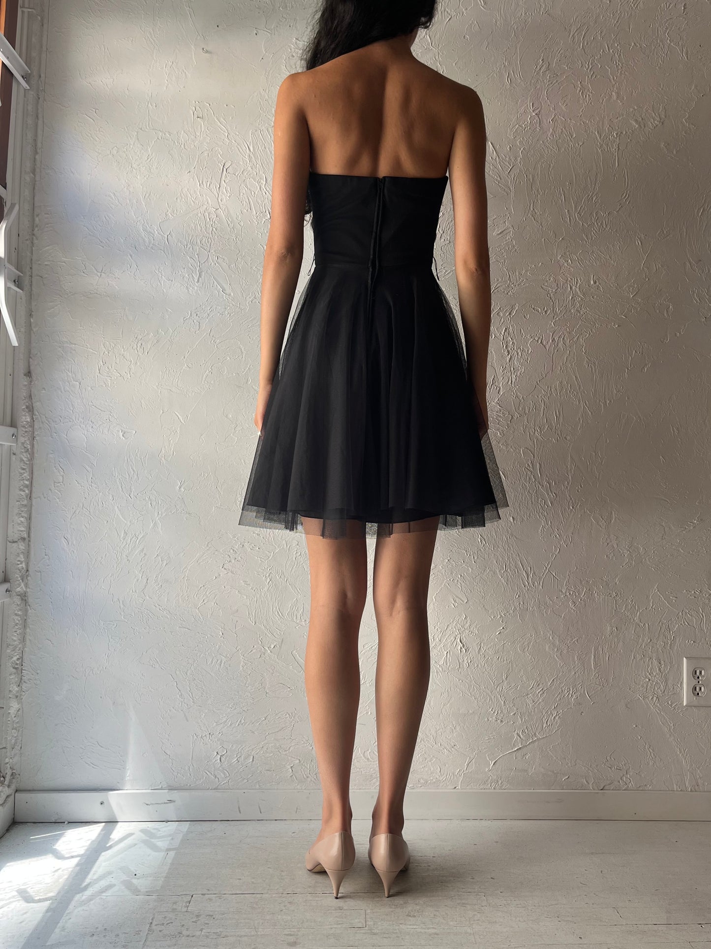90s 'Le Chateau' Strapless Formal Mini Dress / XXS
