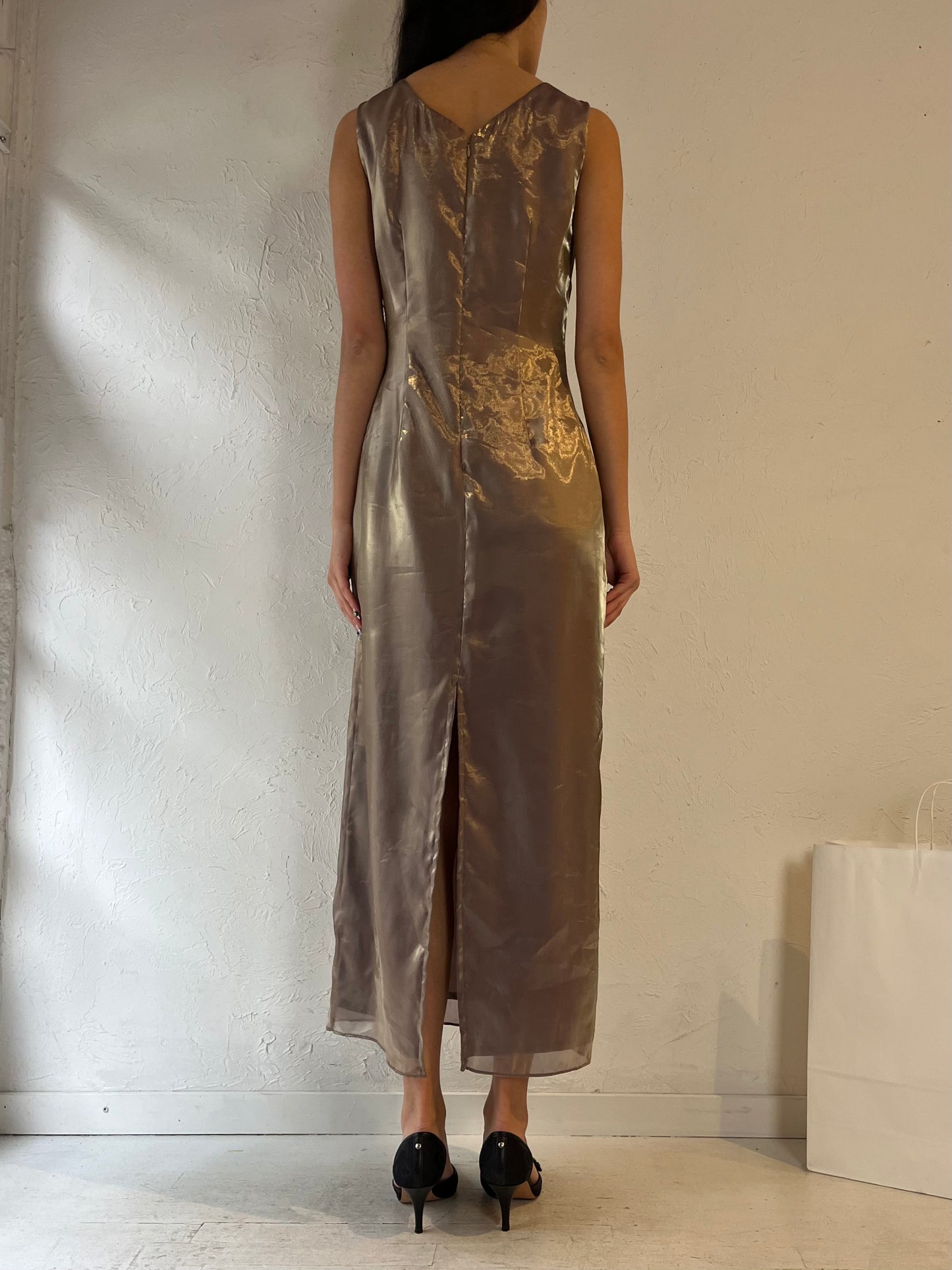 90s ‘Cartise’ Shiny Maxi Dress / Medium