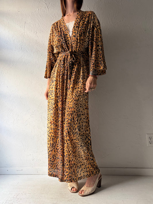 70s 'Lady Guil' Leopard Print Robe / Large