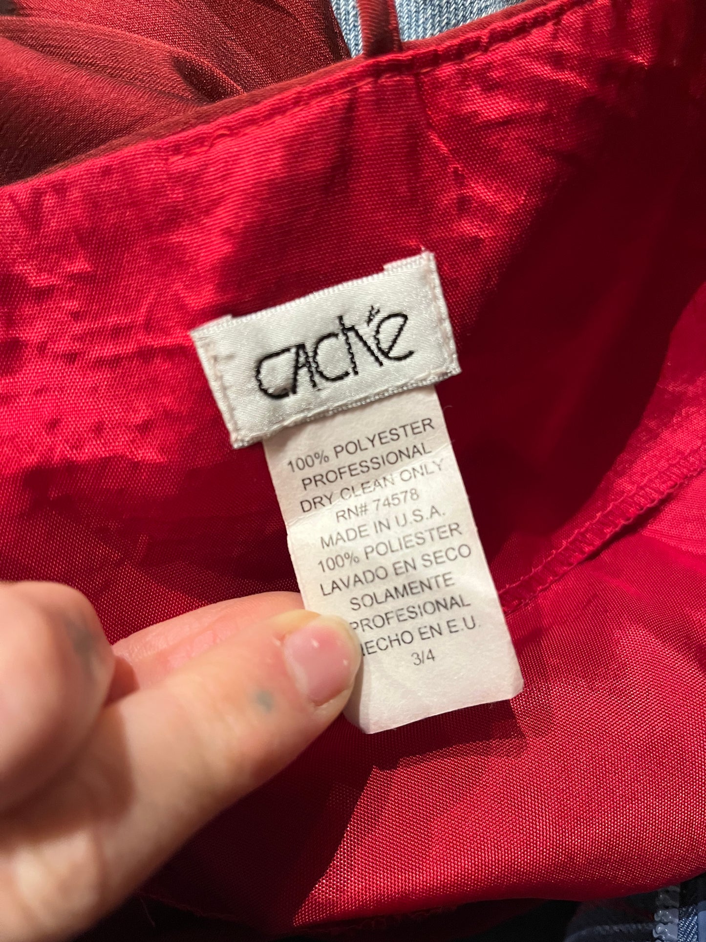 90s ‘Cache’ Red Formal Maxi Dress / Small