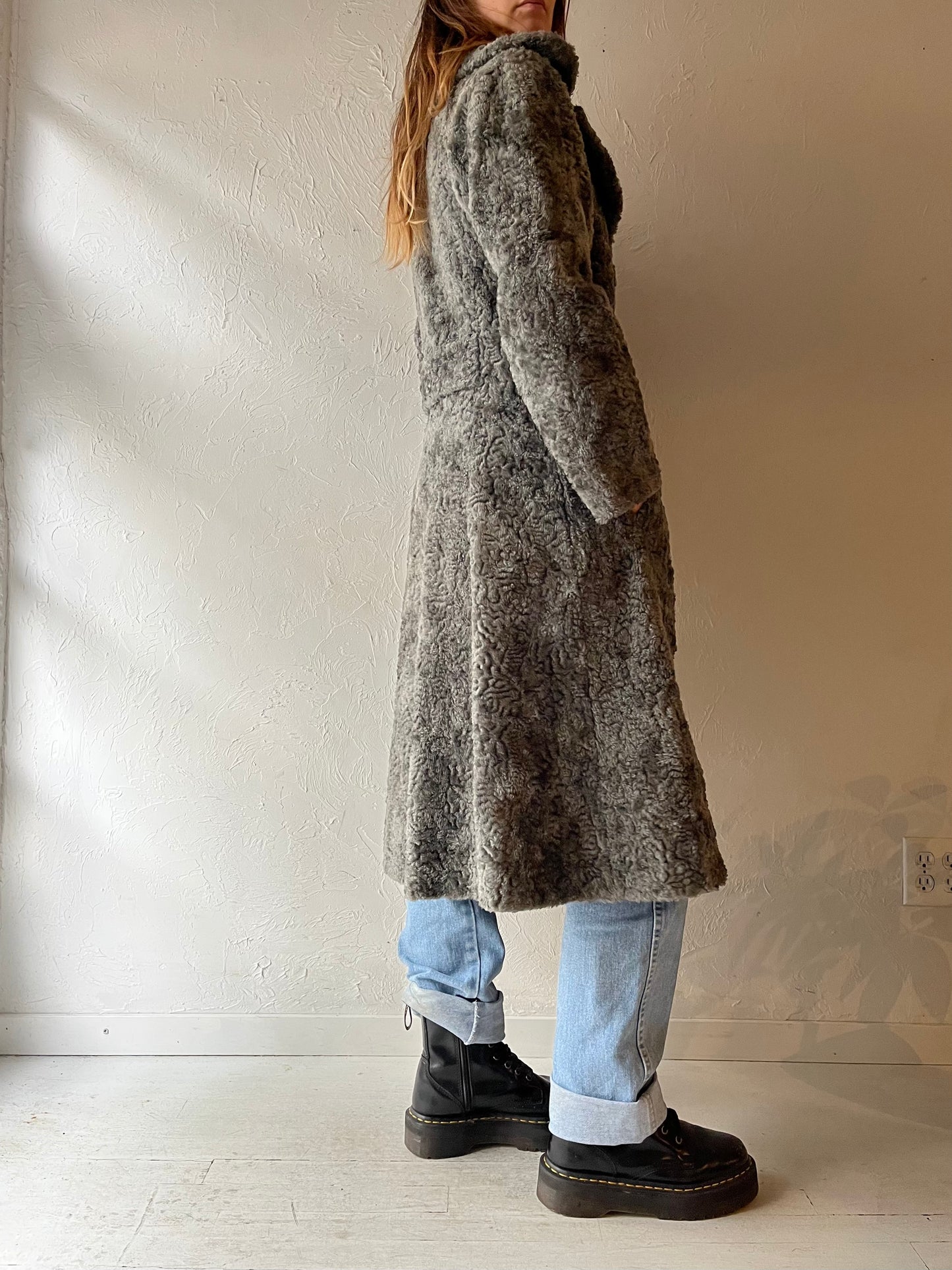 70s 'Sterling Stall' Faux Fur Coat / Union Made / Small