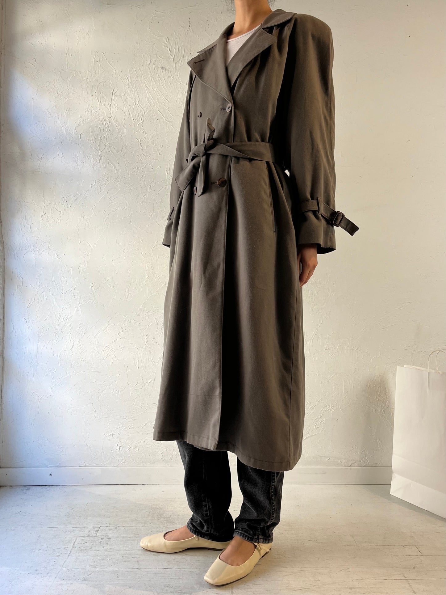 90s ‘London Fog’ Lined Classic Trench Coat / Medium