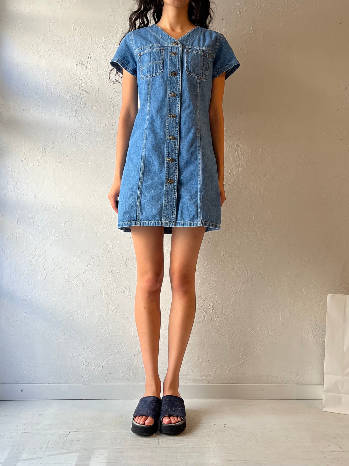 90s ‘Liz Wear’ Denim Mini Dress / Small
