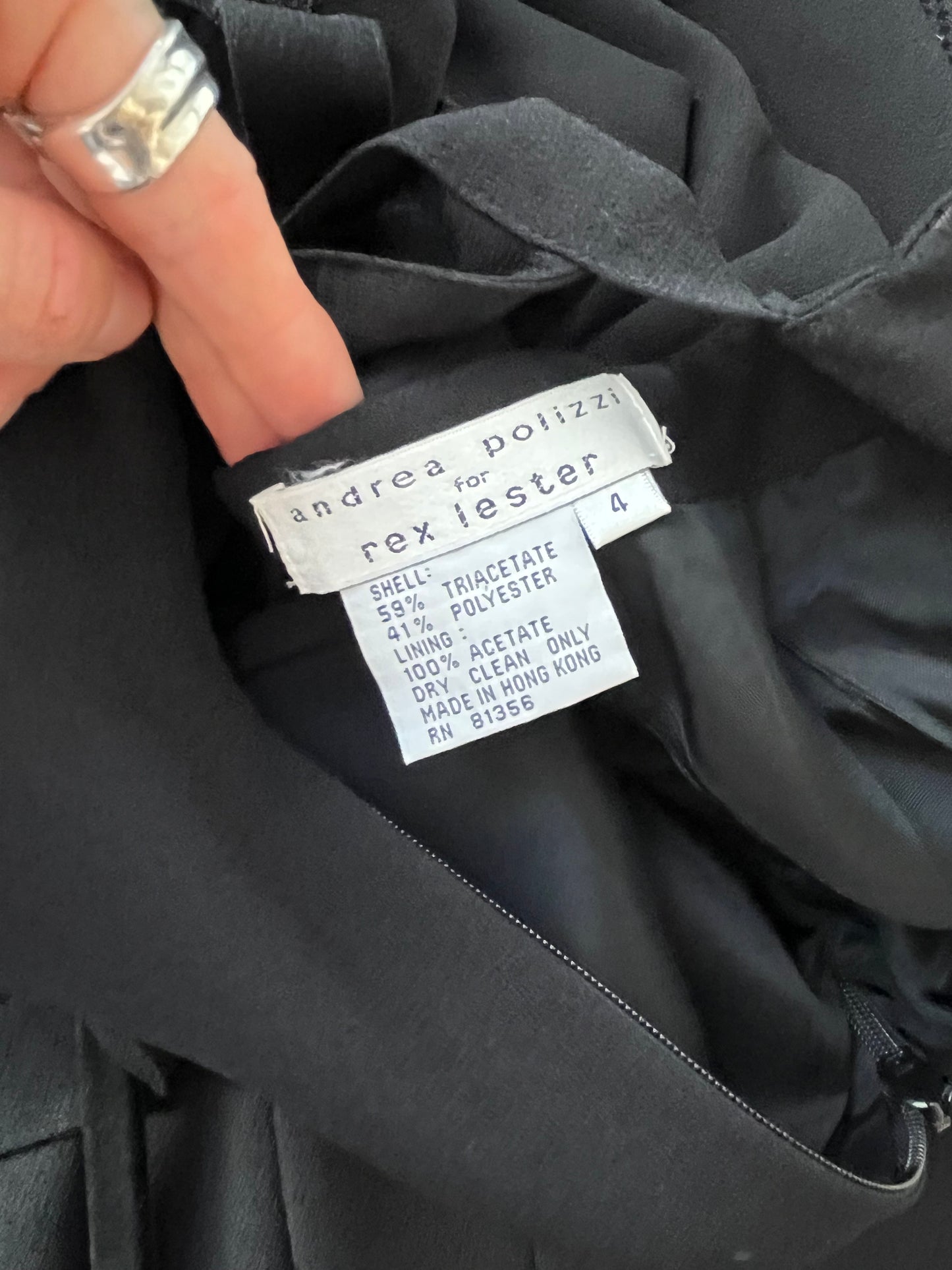 90s 'Andrea Polizzi for Rex Lester' Black Formal Dress / Small