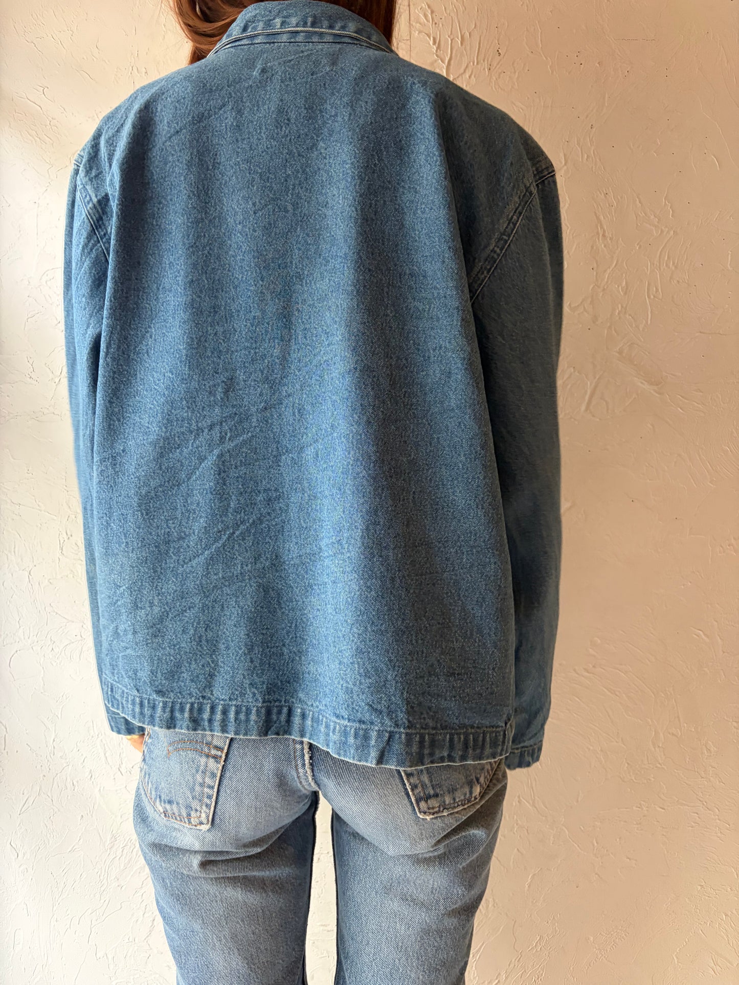 90s 'Tantrum' Beaded Denim Jacket / Medium
