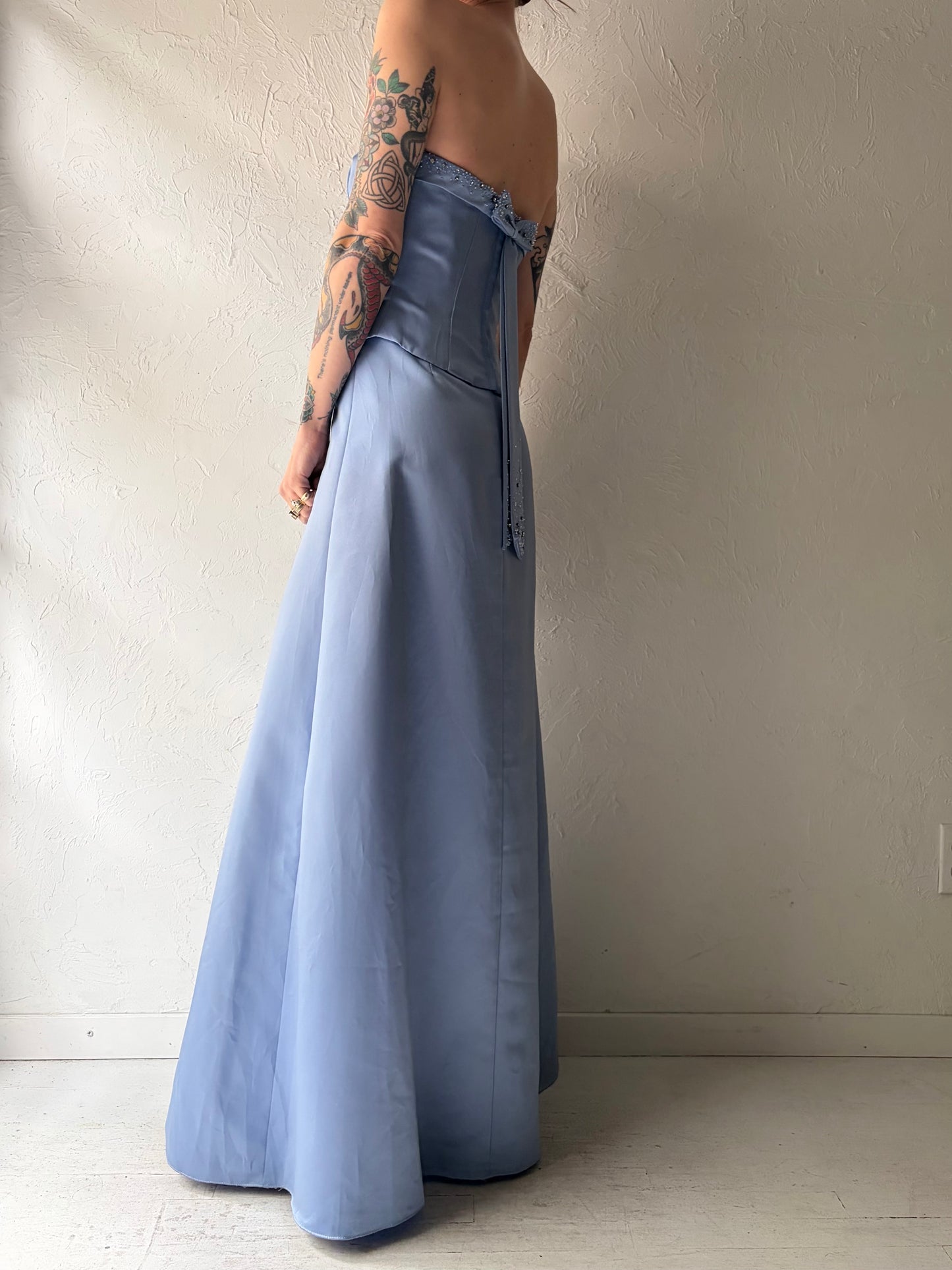 90s 'Alfred Angelo' Purple Formal Skirt and Top Set / Small