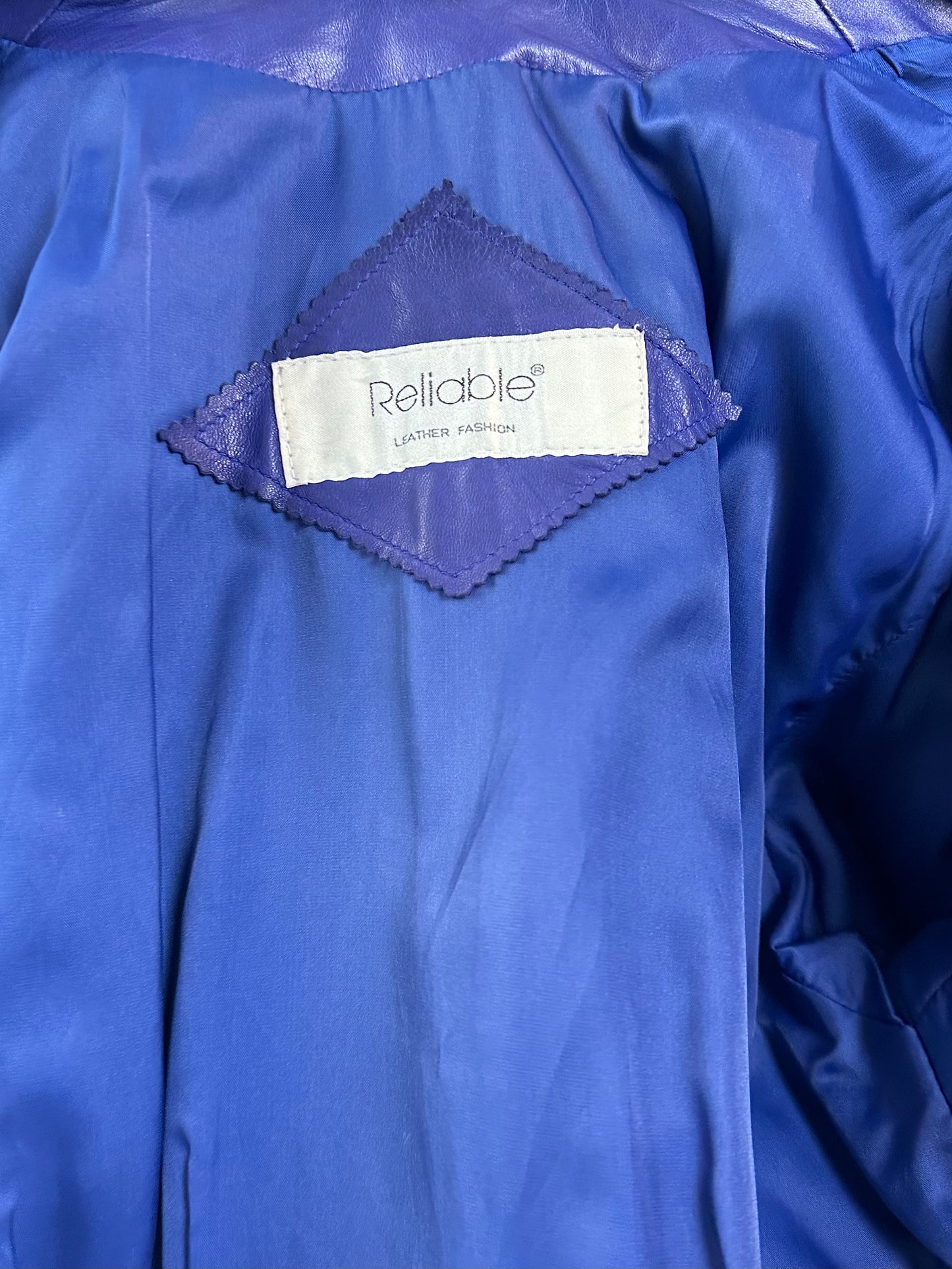 80s 'Reliable' Purple Leather Jacket / Medium