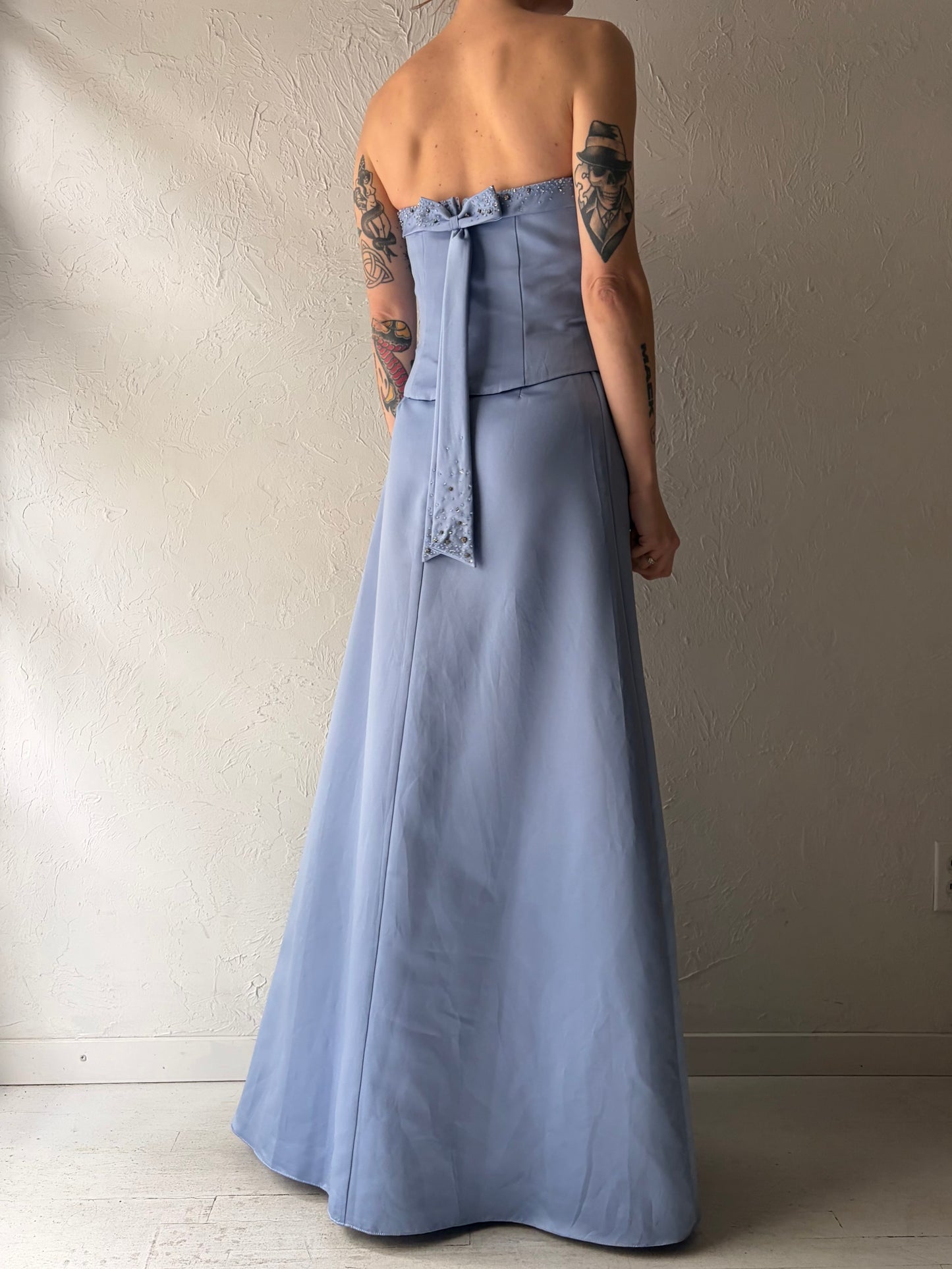 90s 'Alfred Angelo' Purple Formal Skirt and Top Set / Small