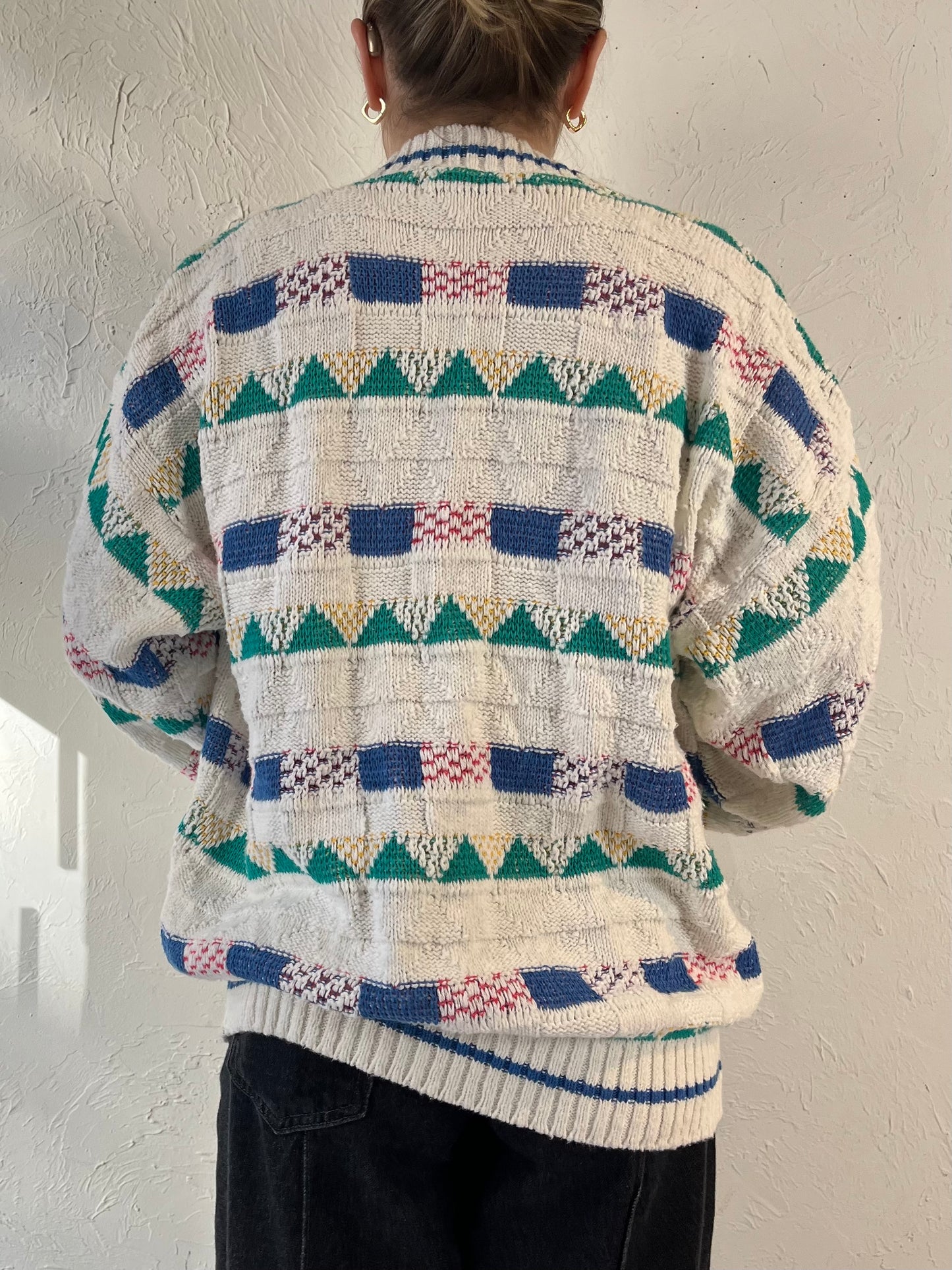 90s ‘Waterfront Workshop’ Cardigan Sweater / Large