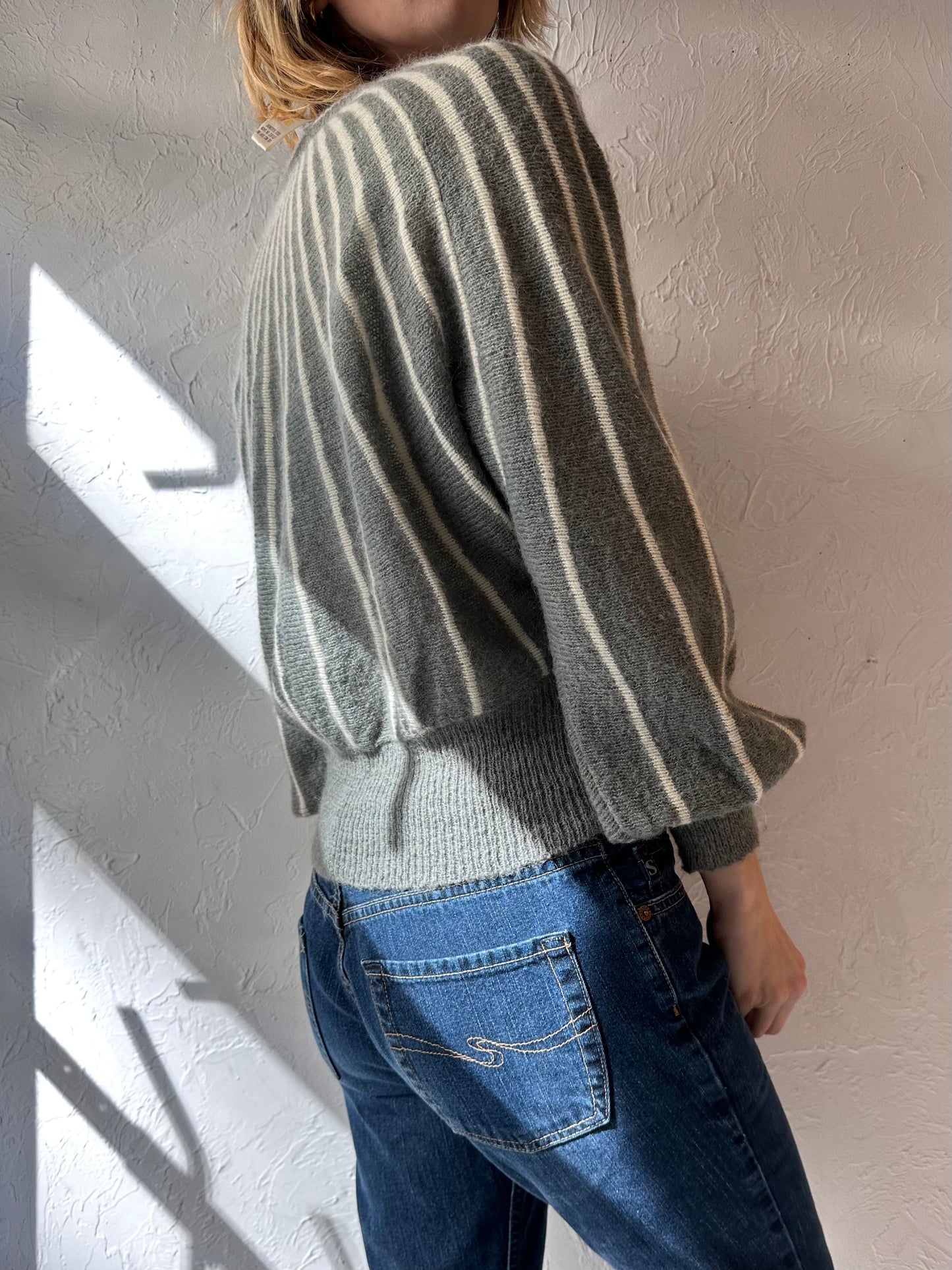 80s 'Mister Leonard' Gray Knit Pullover Sweater / Small