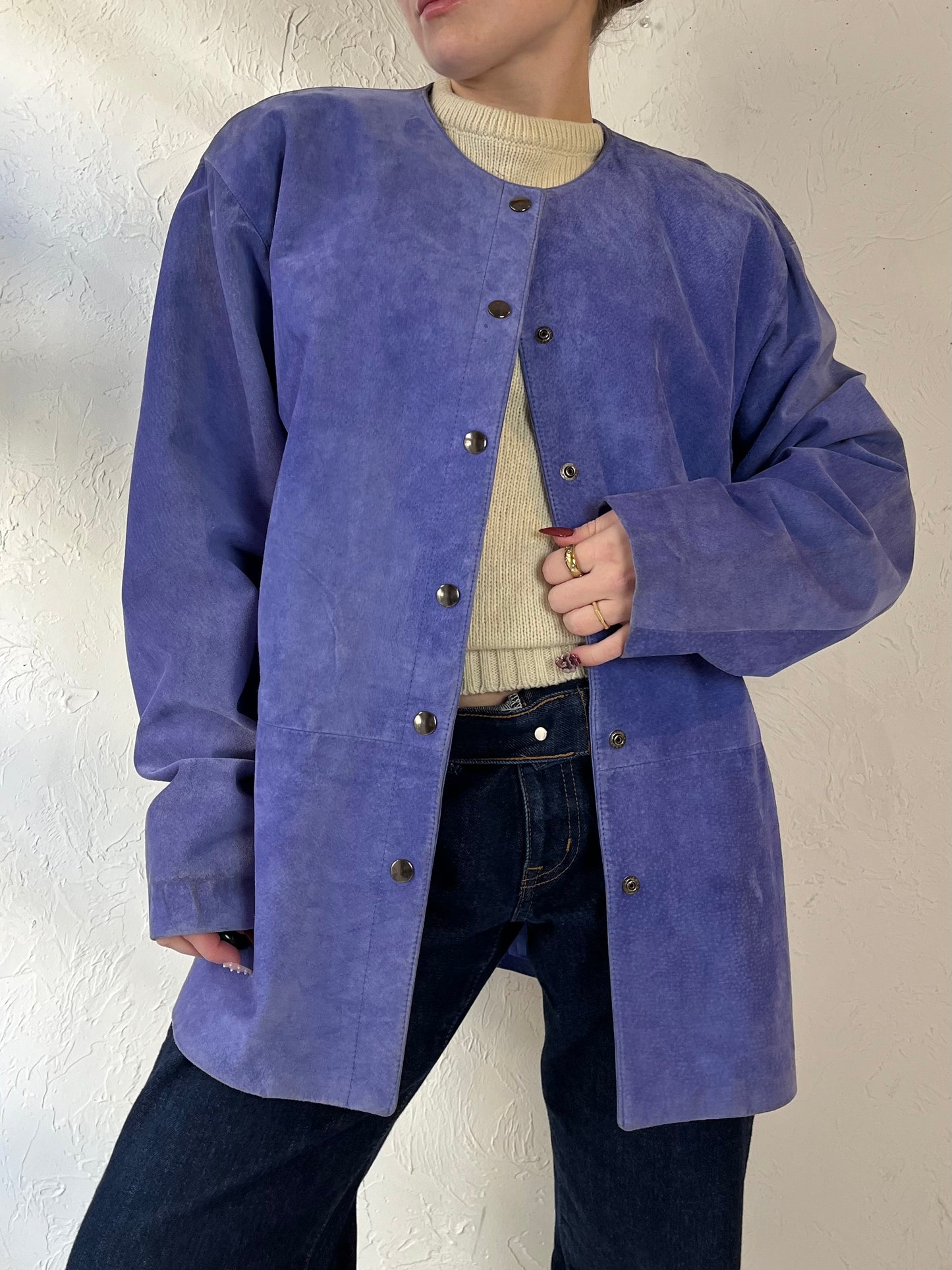 90s ‘Danier’ Purple Suede Jacket / Medium