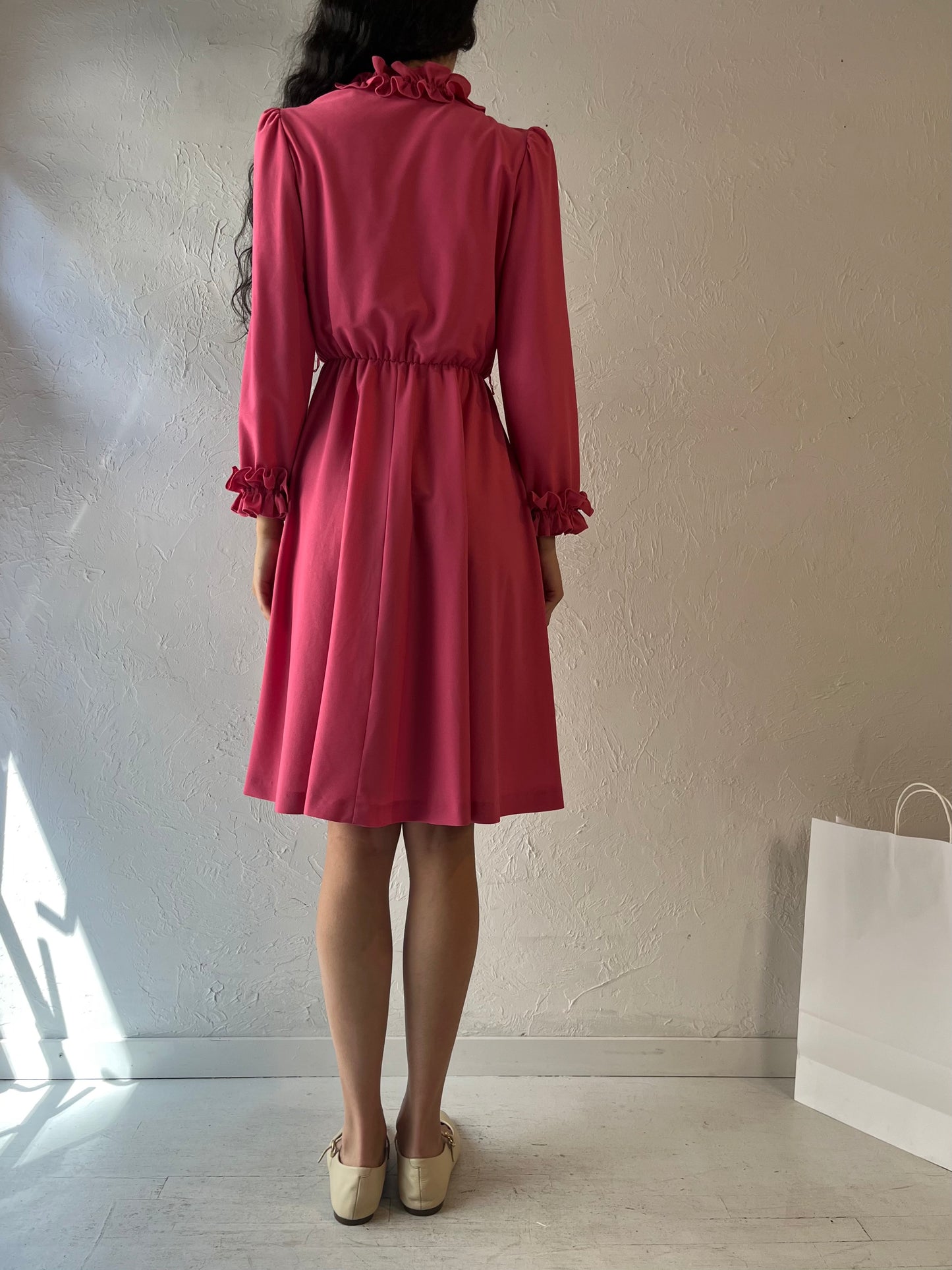 70s 'Lady Carol' Pink Midi Dress / Small