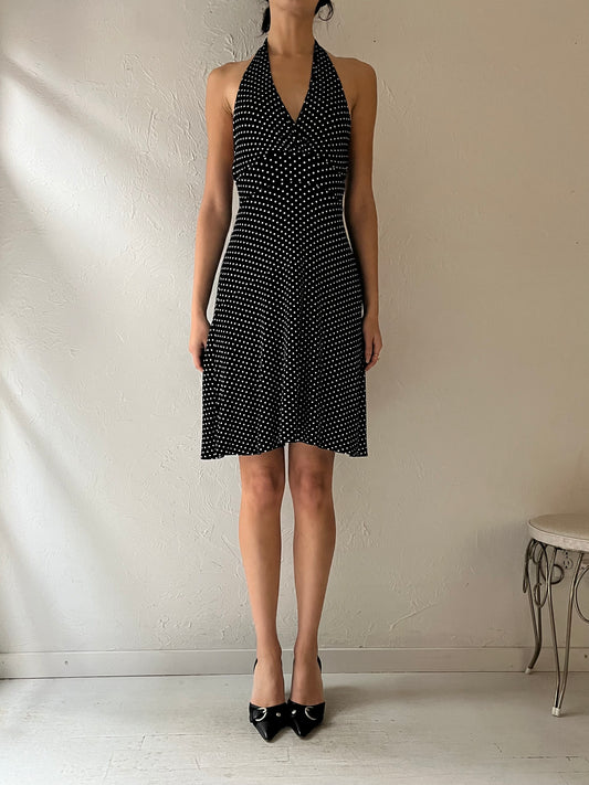 Y2K ‘Papillon’ Polka Dot Halter Dress / Small
