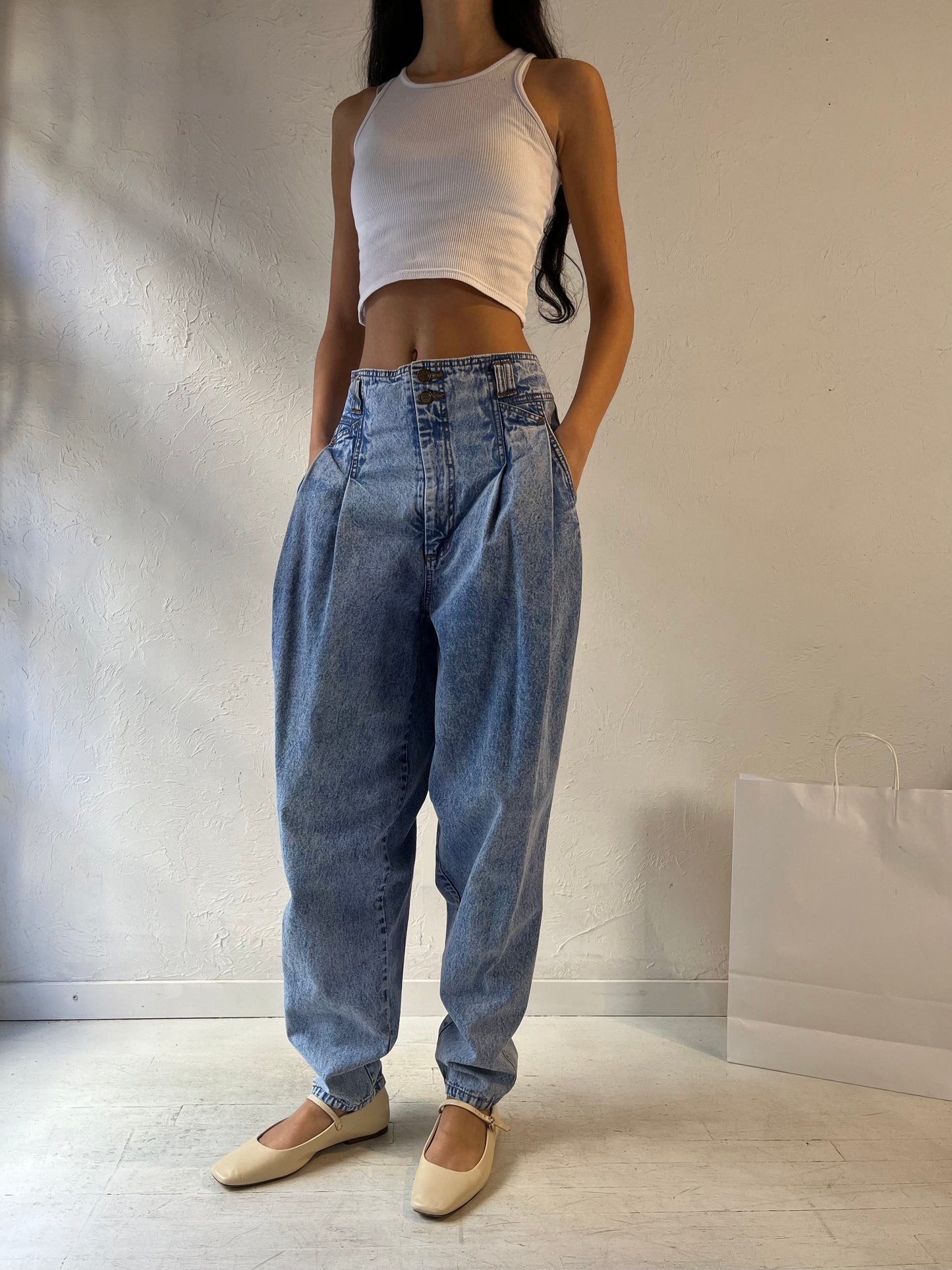 90s ‘Bill Bass’ Baggy Acid Wash Jeans / Medium