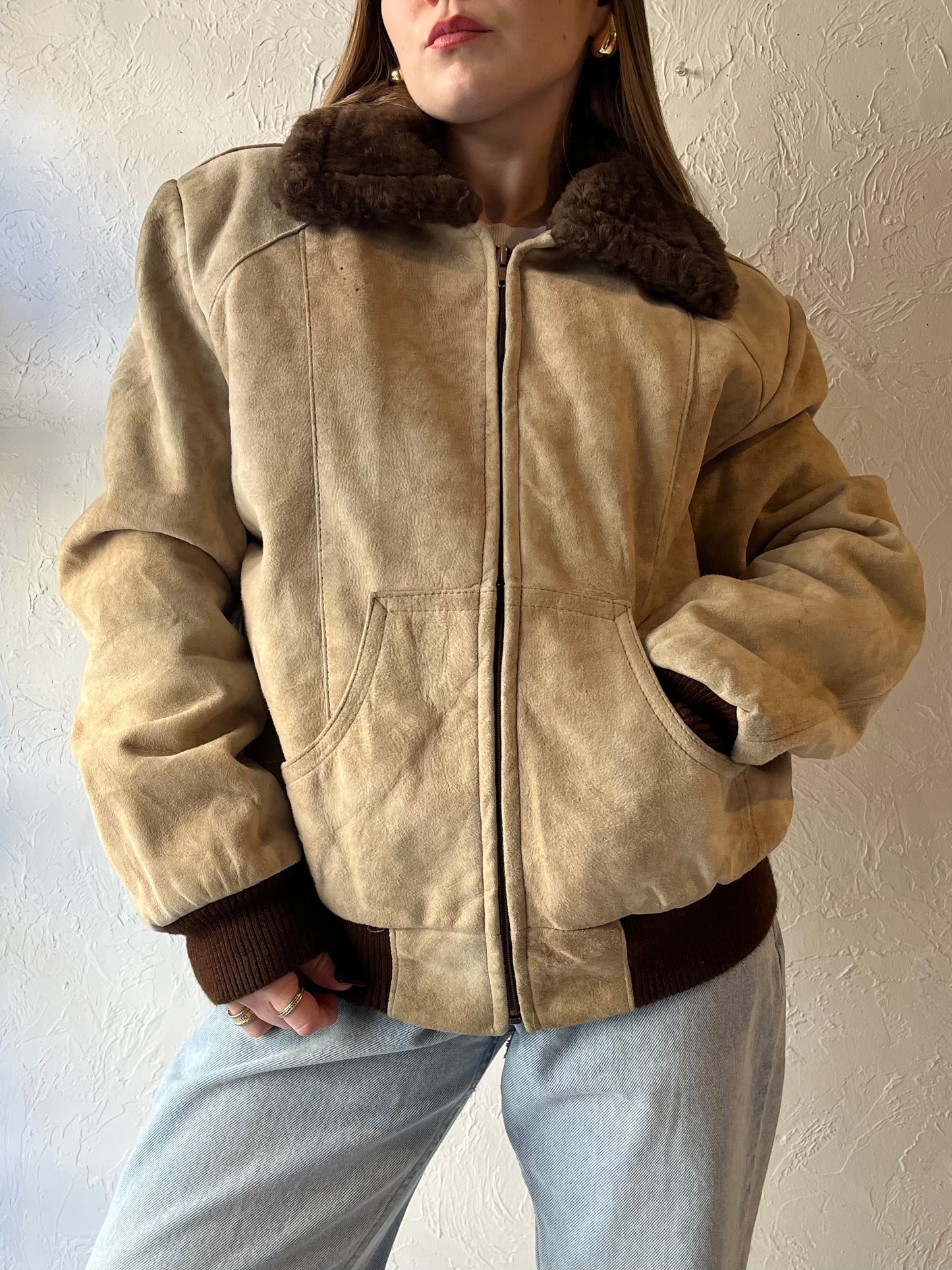 80s ‘Sears’ Suede Bomber Jacket / Medium