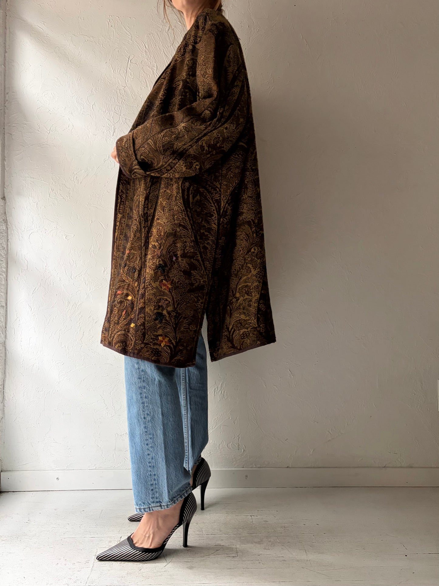 90s Lightweight Brown Tapestry Jacket / Medium